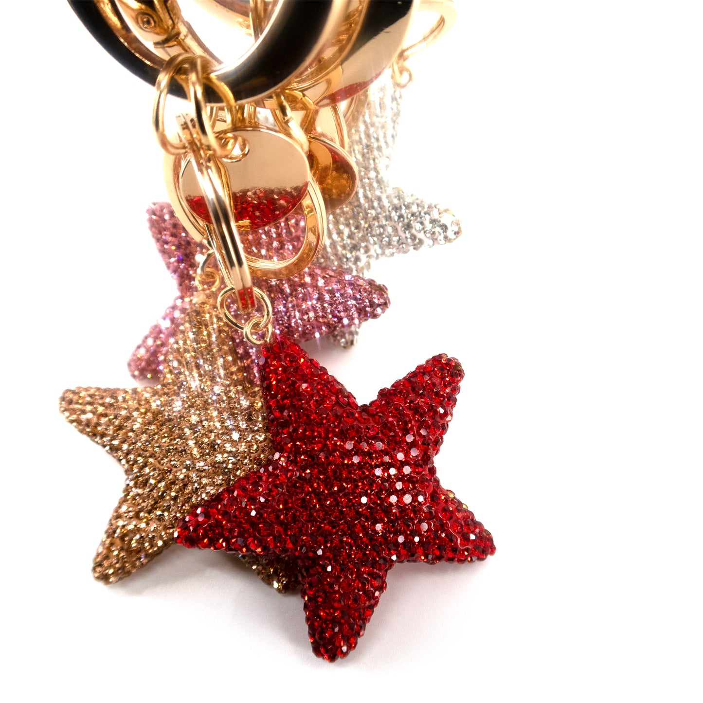 RHINESTONE STAR KEY CHAIN KC21026-34 (12PC)