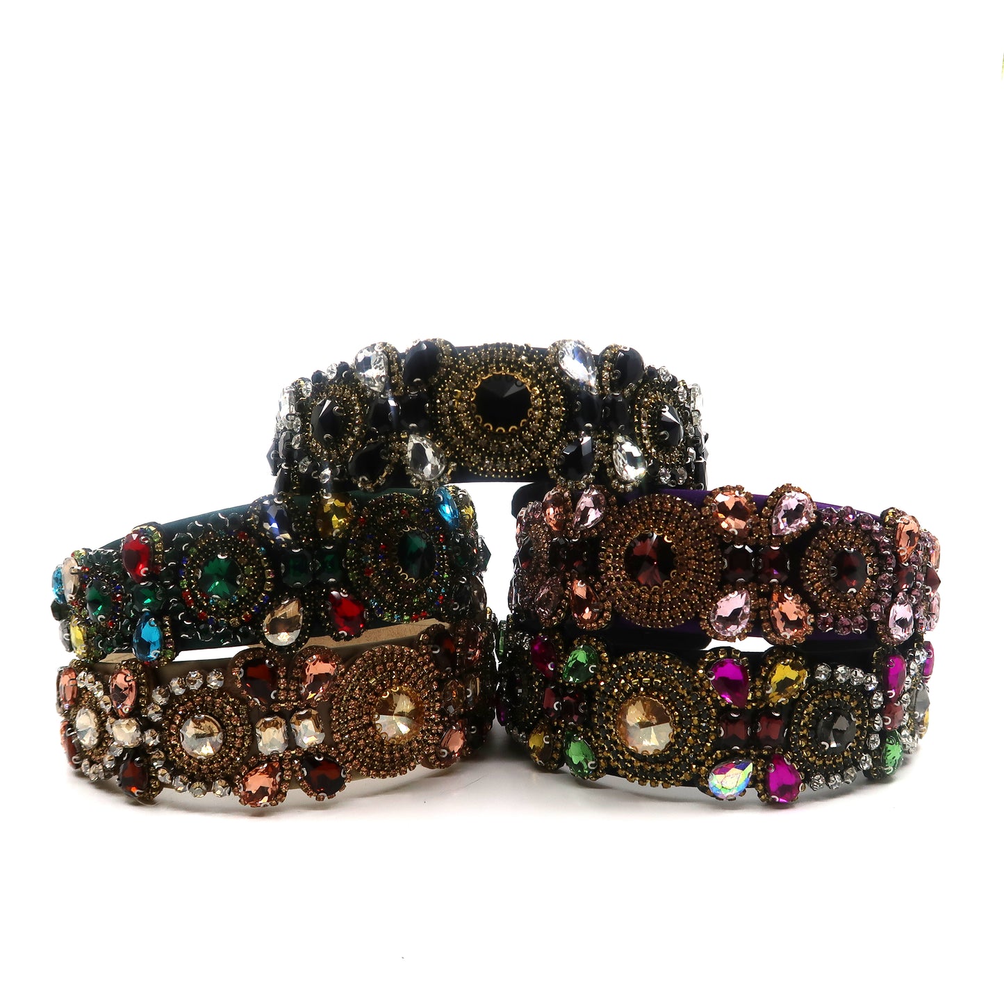 Multi Crystal Decor Headband HB1011-63 (12PC)