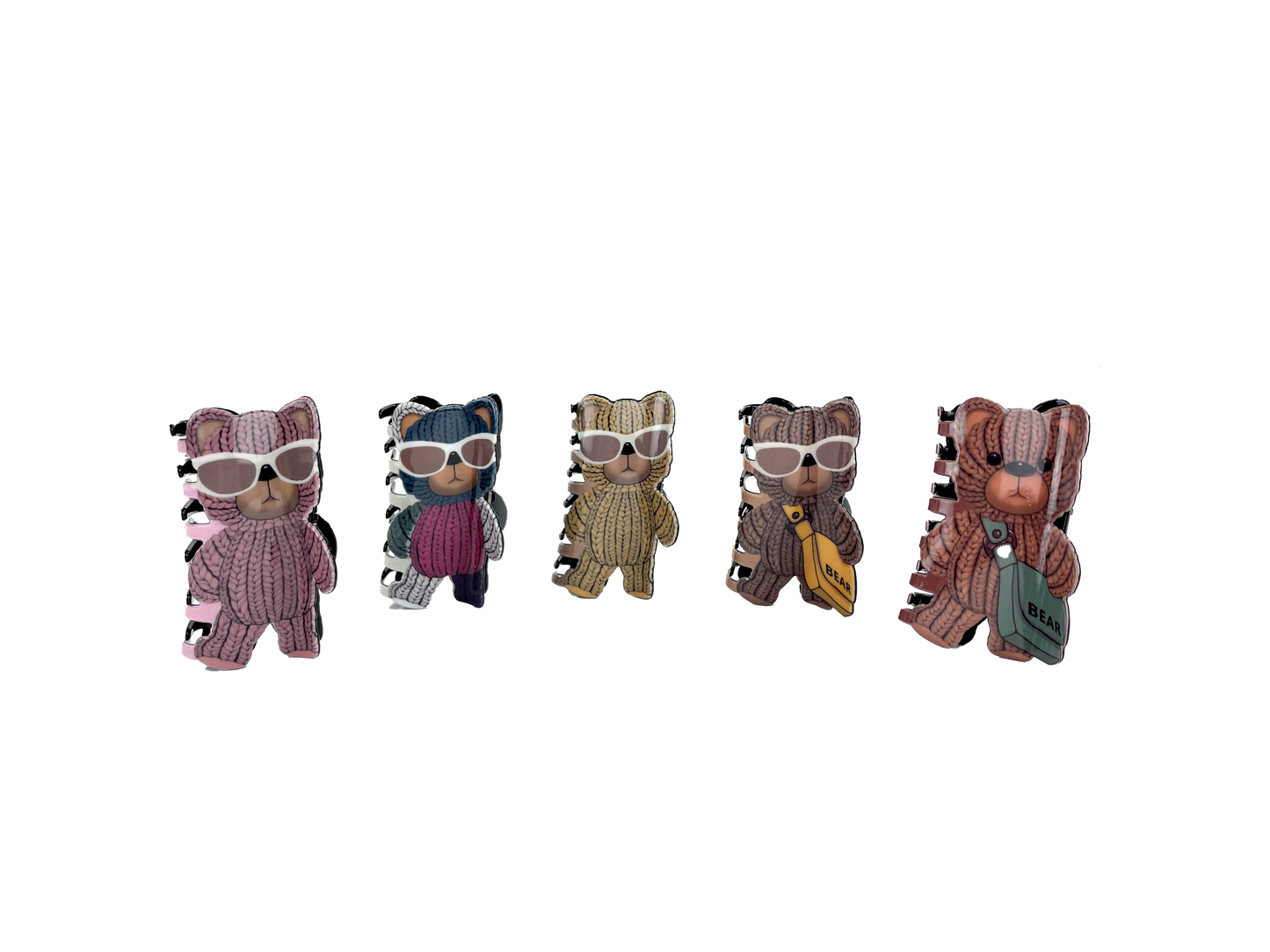 Cute Sunglass Bear Claw Clip JC3610-22 (12PC)