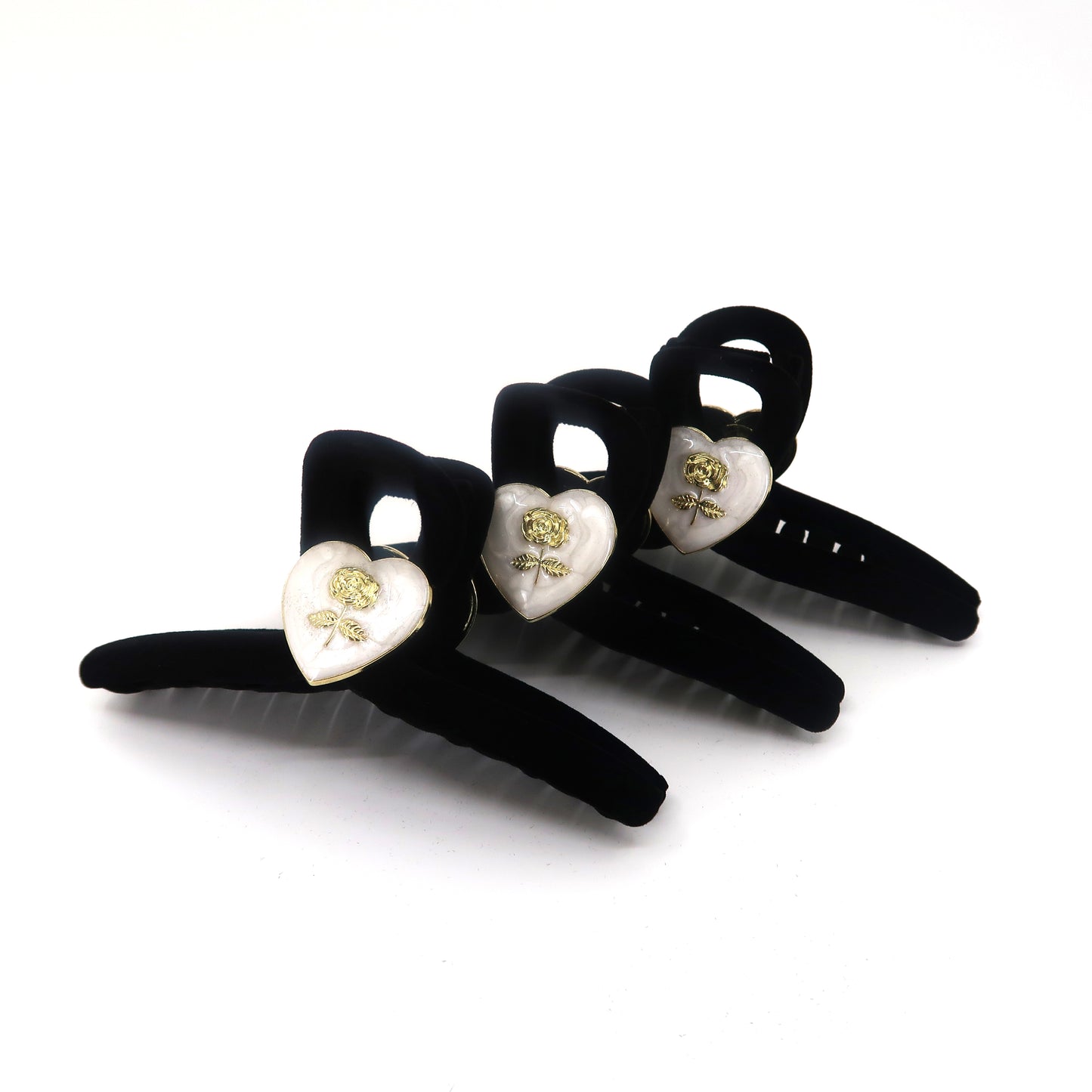 Heart Charm Suede Claw Clip JC3315-90 (12PC)