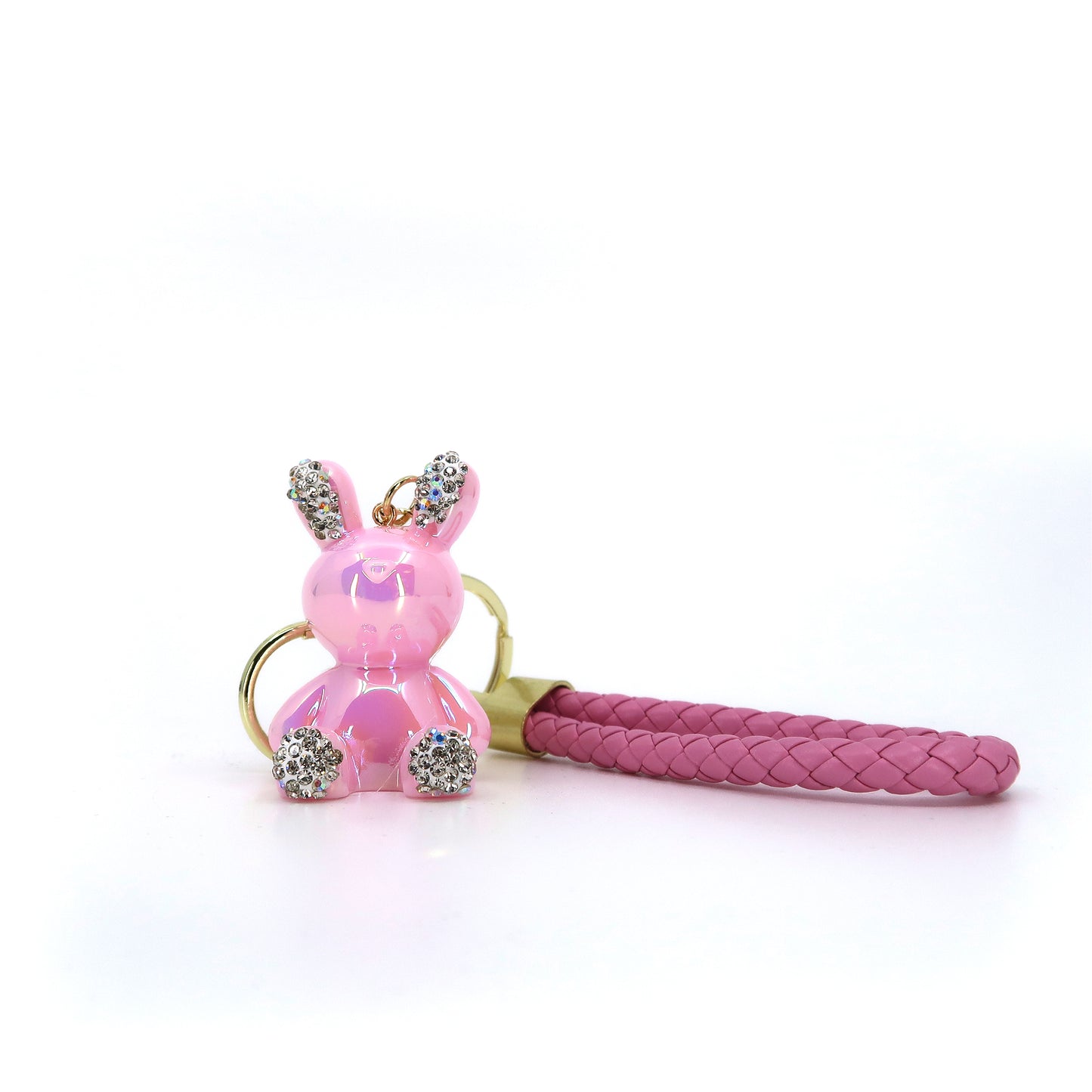 RHINESTONE RABBIT KEY CHAIN KC3209-128 (12PC)