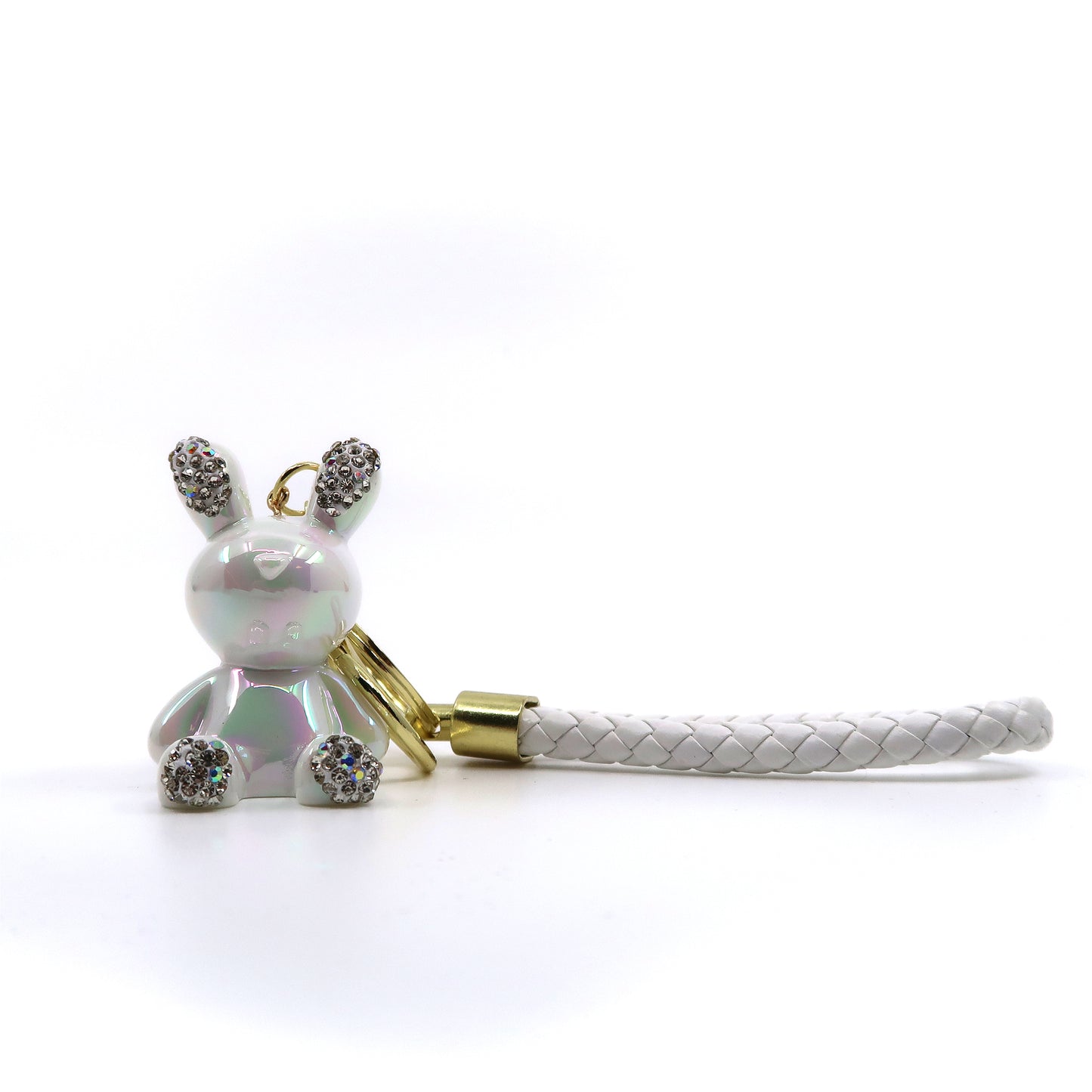 RHINESTONE RABBIT KEY CHAIN KC3209-128 (12PC)