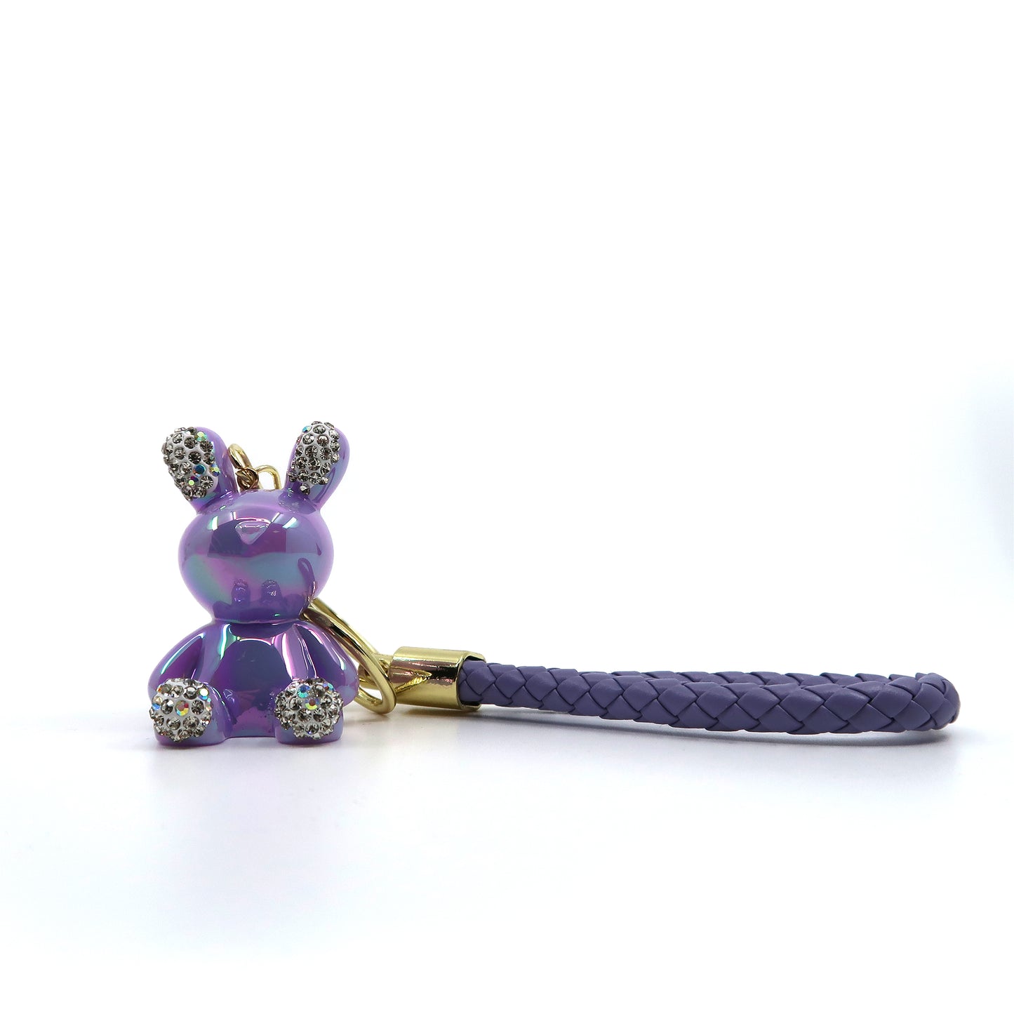 RHINESTONE RABBIT KEY CHAIN KC3209-128 (12PC)
