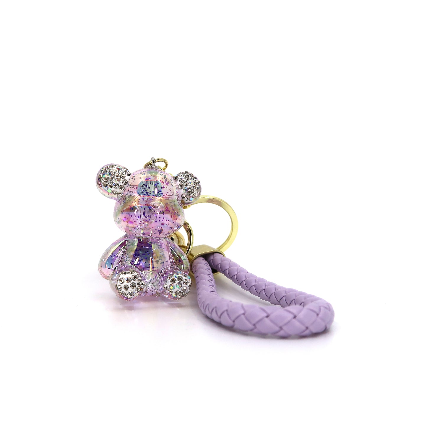 RHINESTONE SPARKLE BEAR STRAP KEY CHAIN KC3209-131 (12PC)