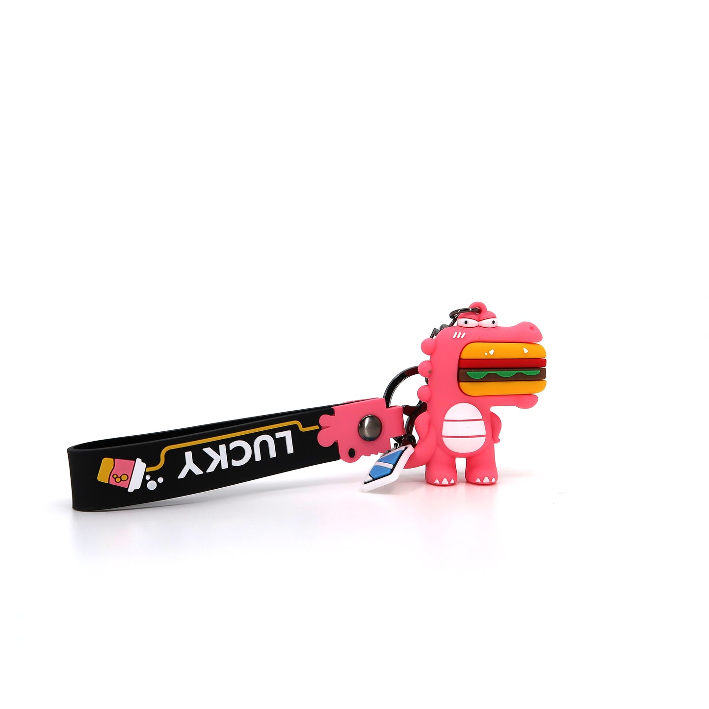 Funny Cartoon Burger Dino Key Chain KC913-25 (12PC)