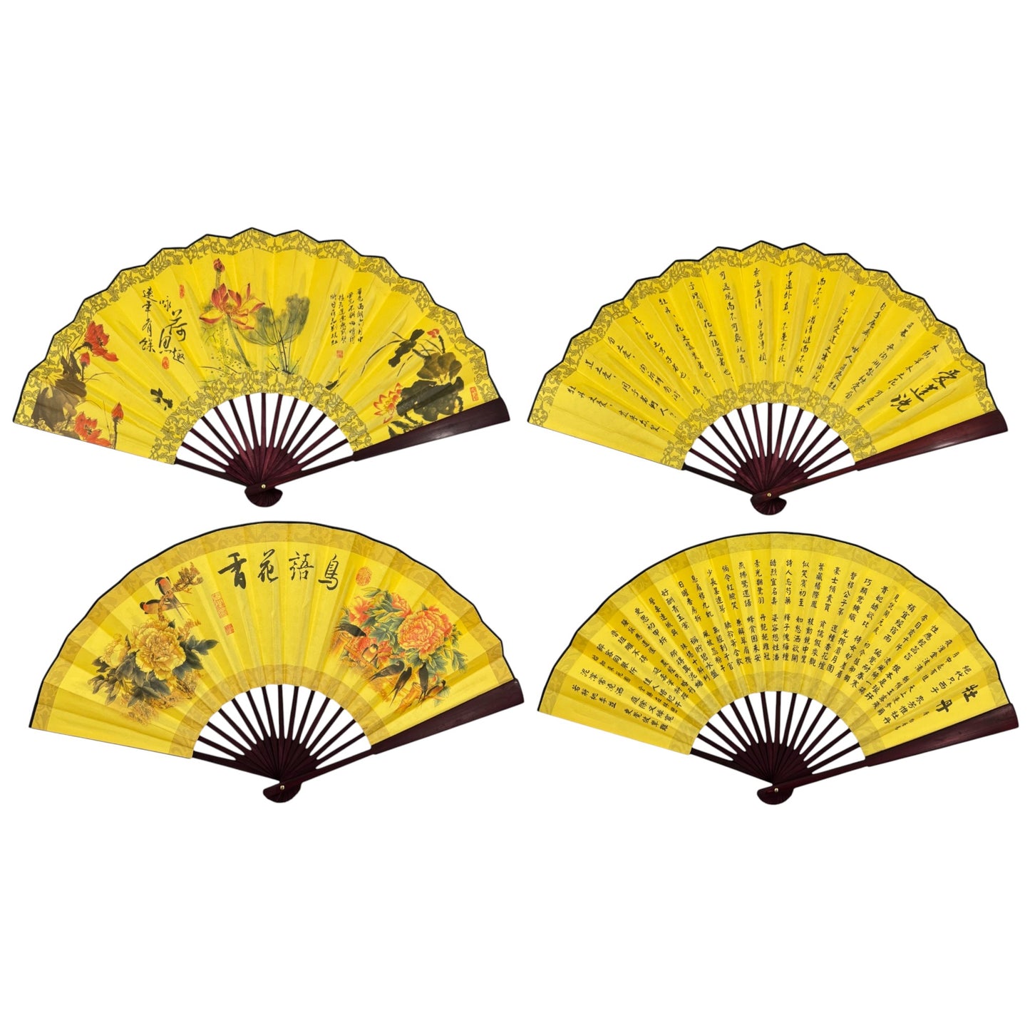 Chinese Vintage Oriental Hand Held Folding Fan FN0571. (12PC)