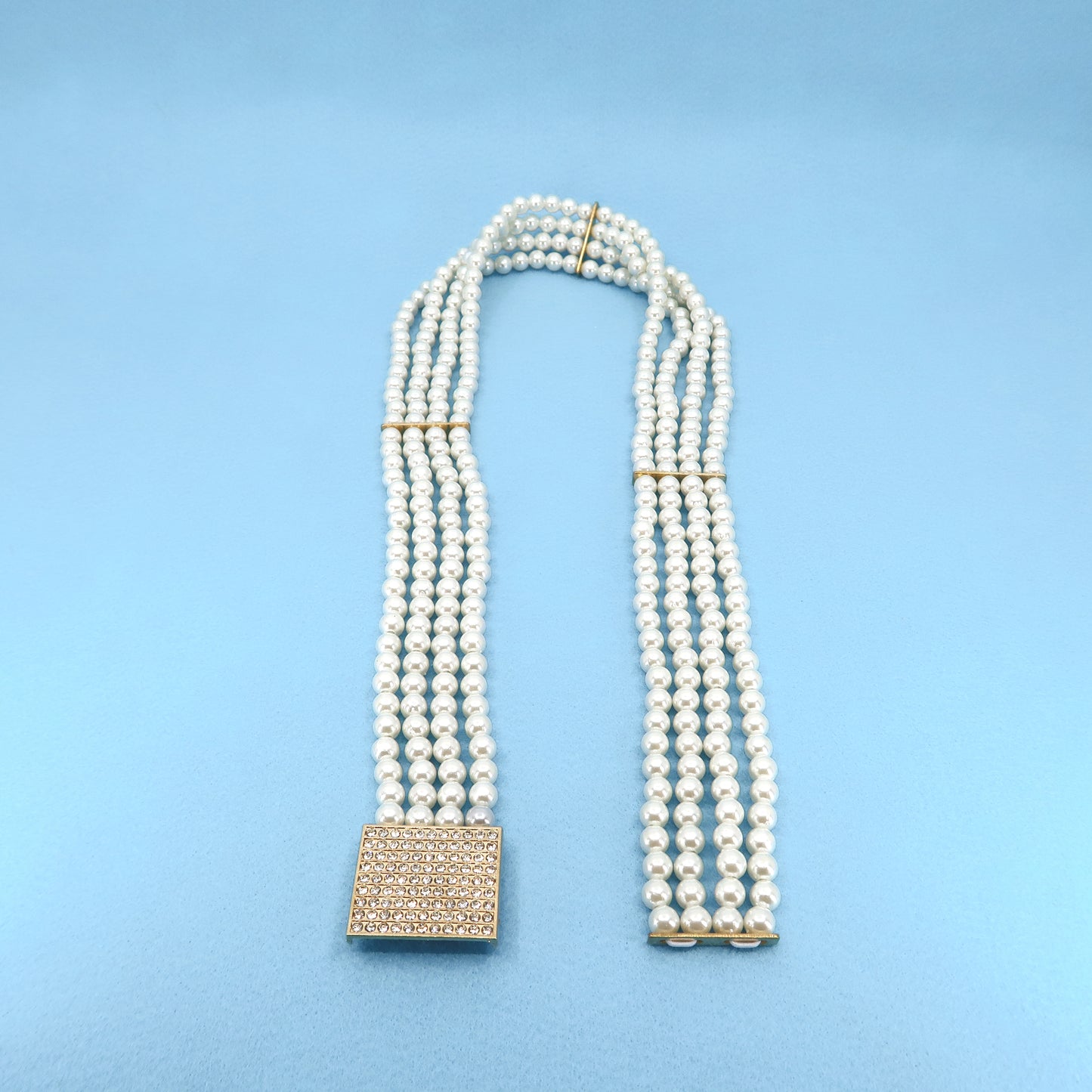 Pearl N Rhinestone Square Buckle Belt BT0506-10 (4PC)