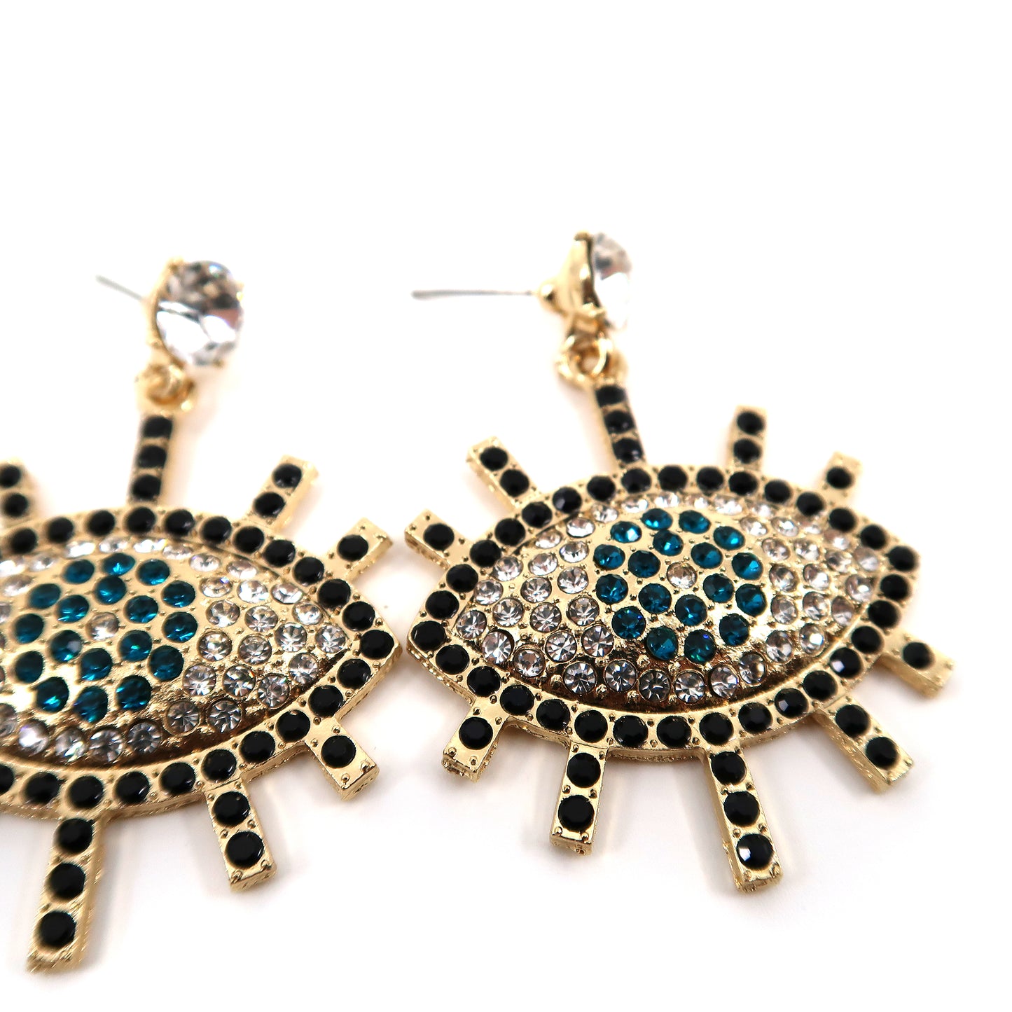 Rhinestone Evil Eye Earring ER904-15(12PCS)