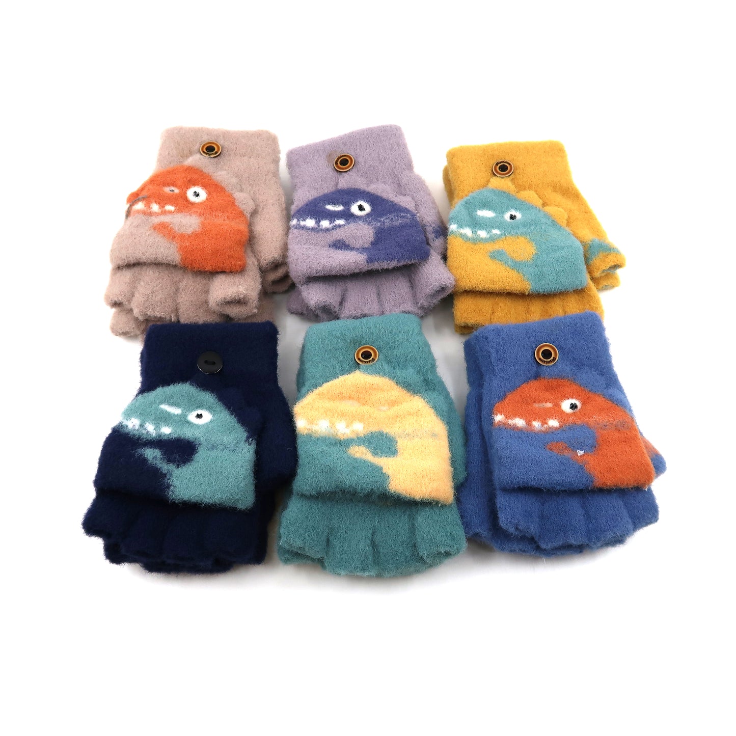 Kids Dino Knitted Glove GE103-3. (12PAIR)