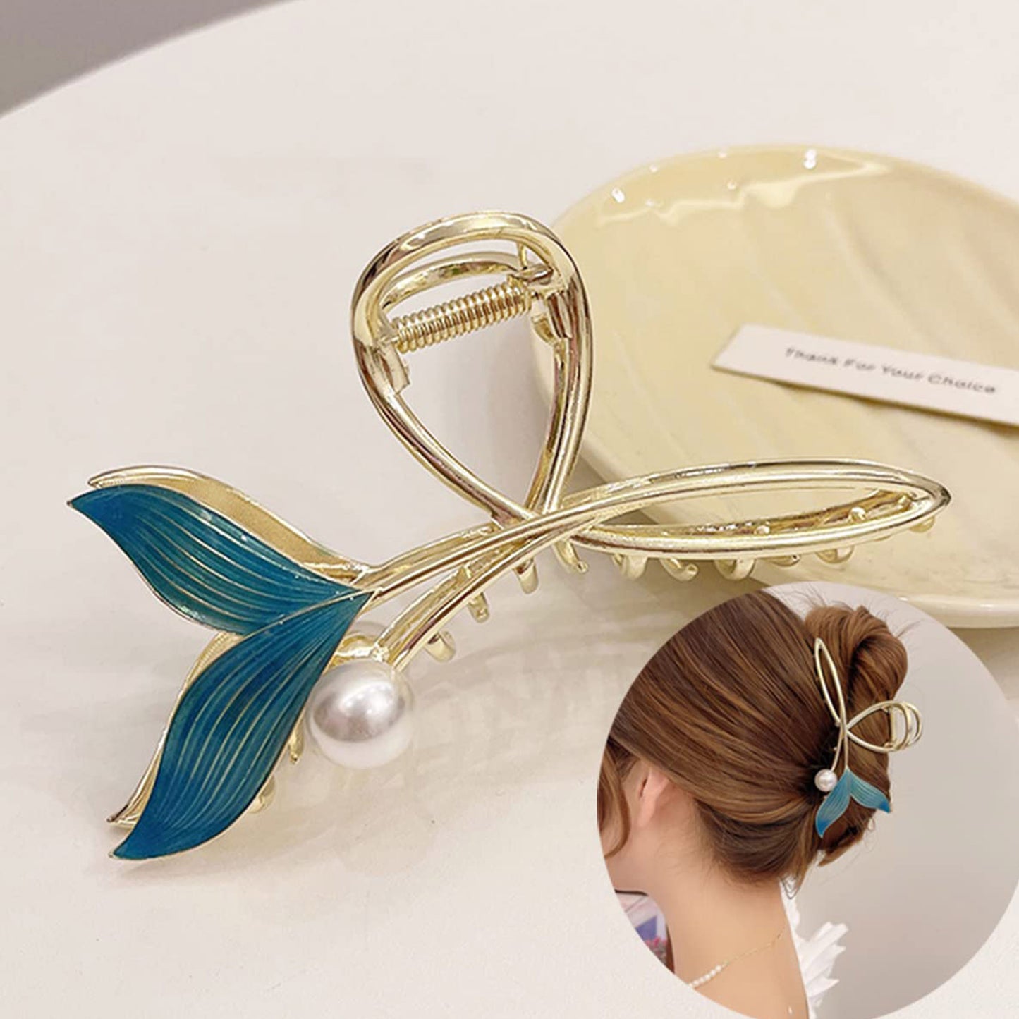 Pearl Fish Tail Claw Clip JC3315-57 (8PC)