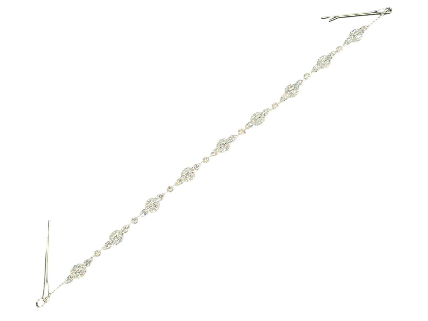 Crystal Blossom Branch Thin Tiara Hair Pin JC639 (3PC)