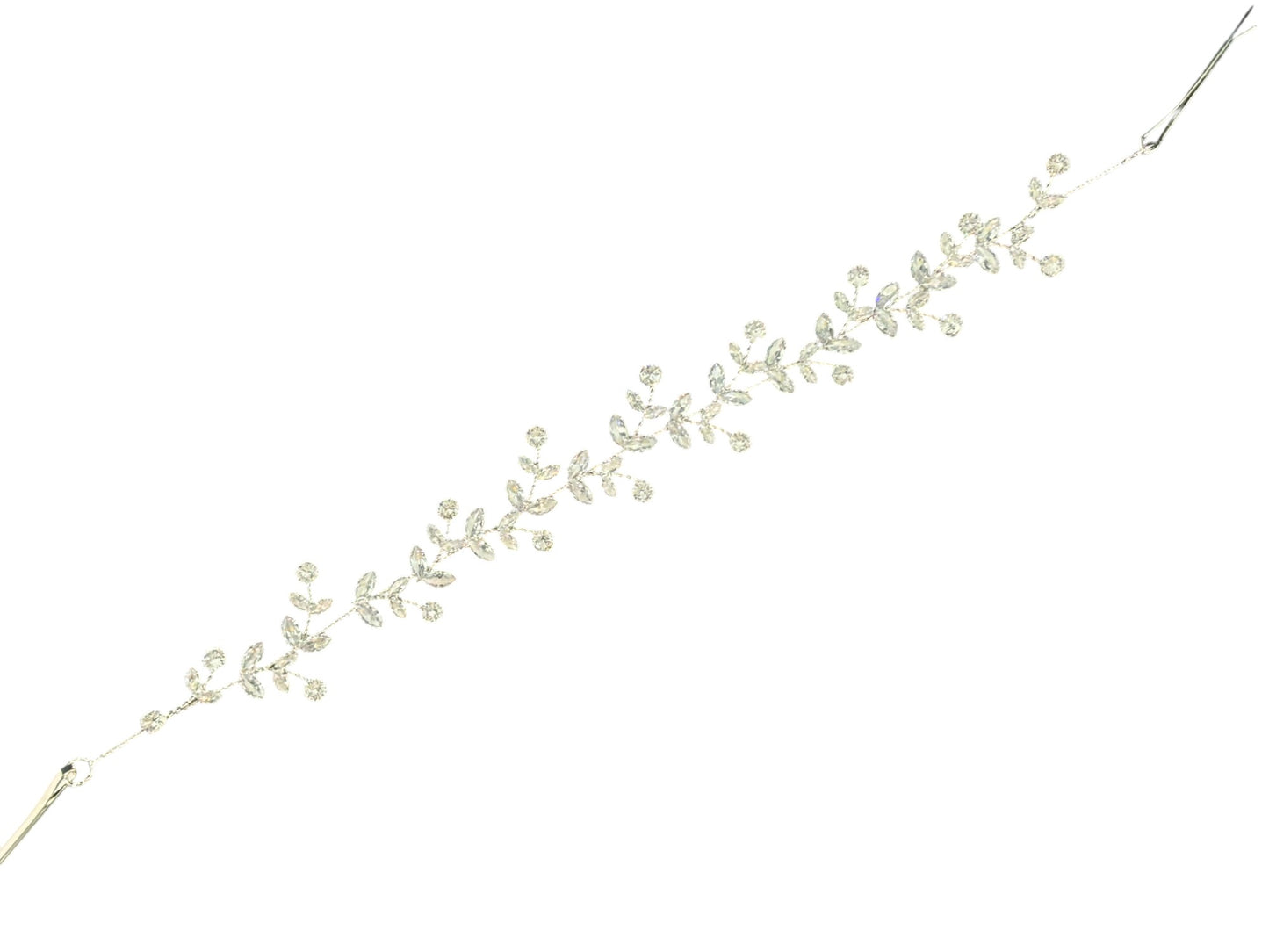 Crystal Blossom Branch Thin Tiara Hair Pin JC640 (3PC)