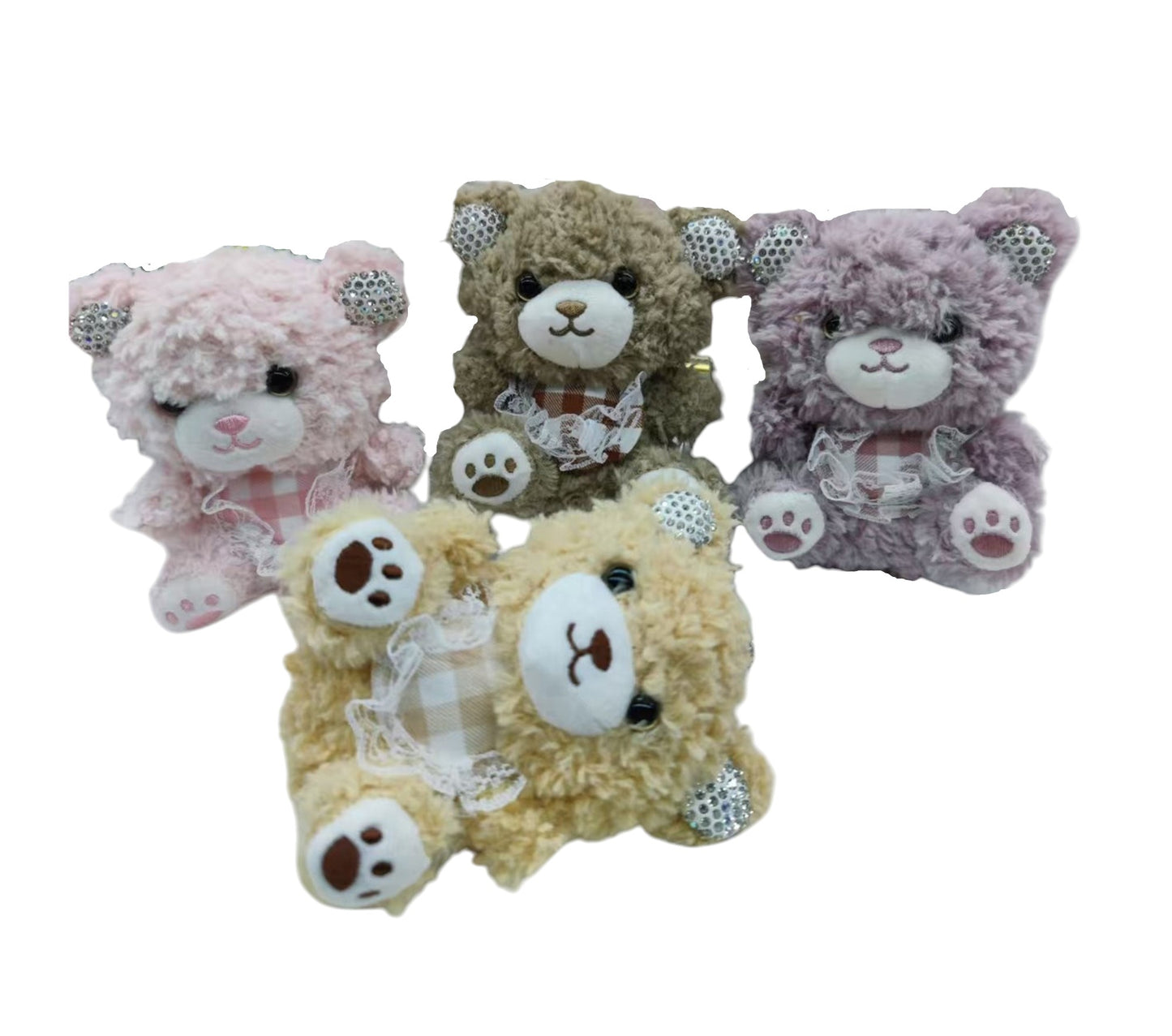 Bear Apron Plush Key Chain JK41216-8 (12PC)