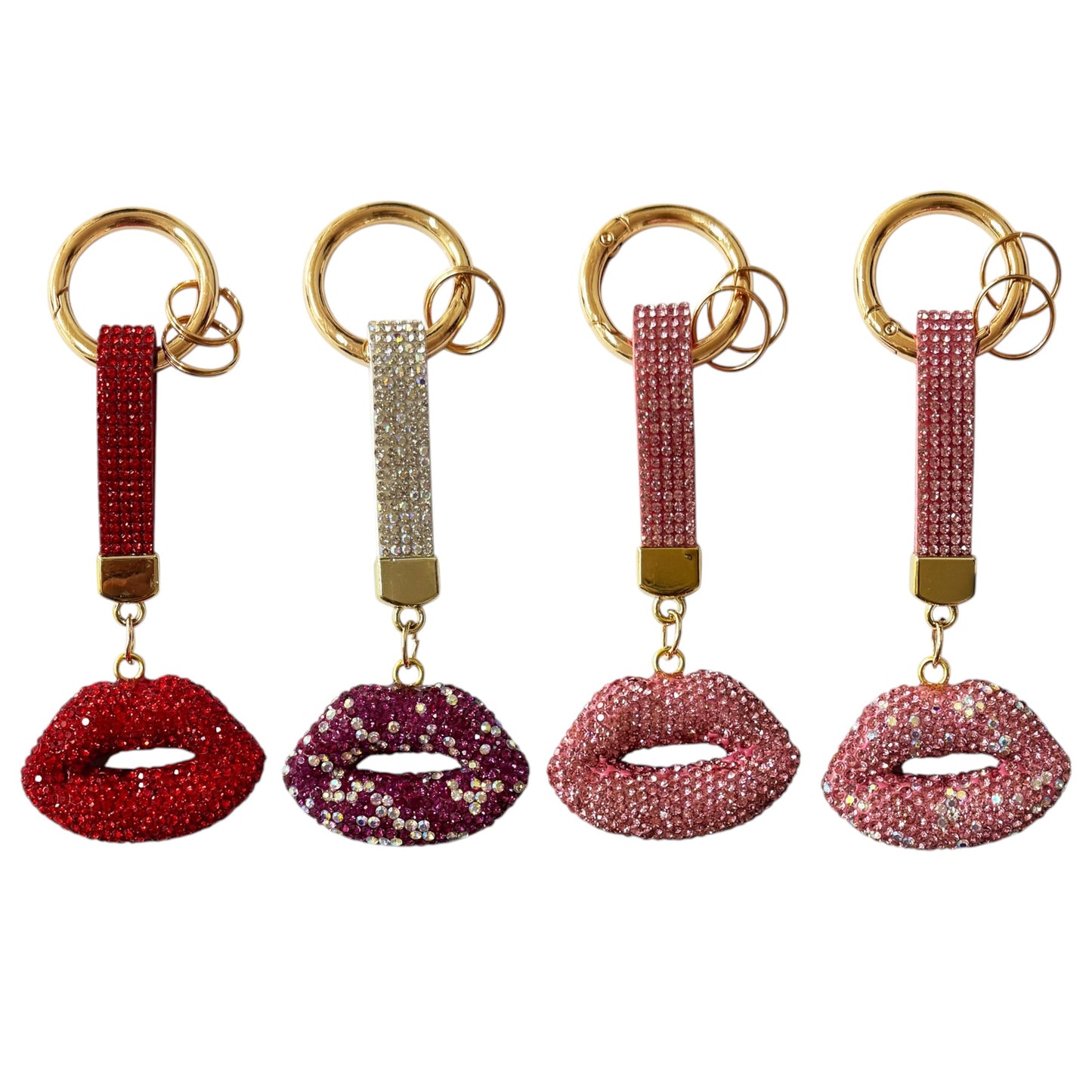 RHINESTONE LIPS KEY CHAIN KC004 (12PC)