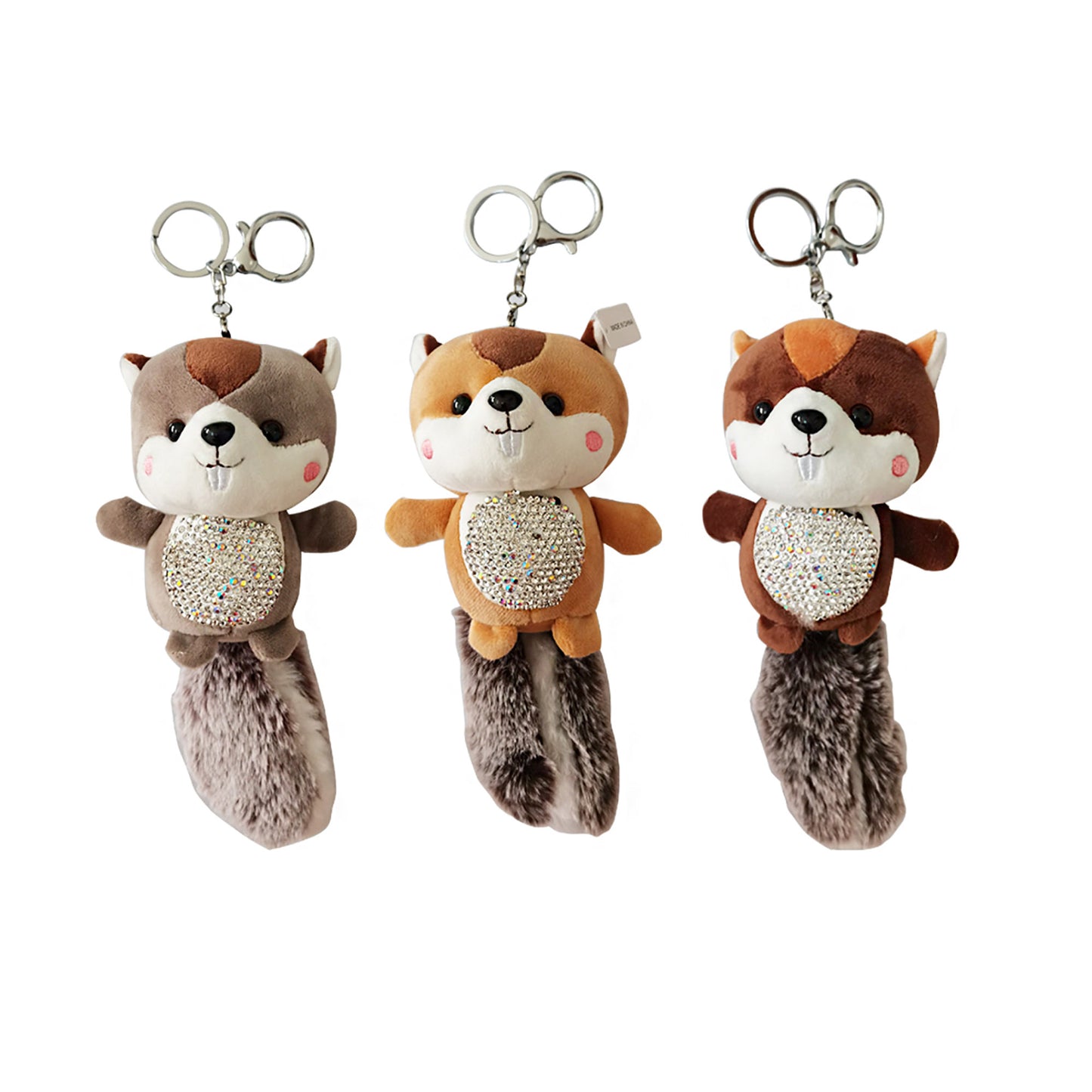 Rhinestone Big Tooth Squirrel Key Chain KC1028-19 (12PC)