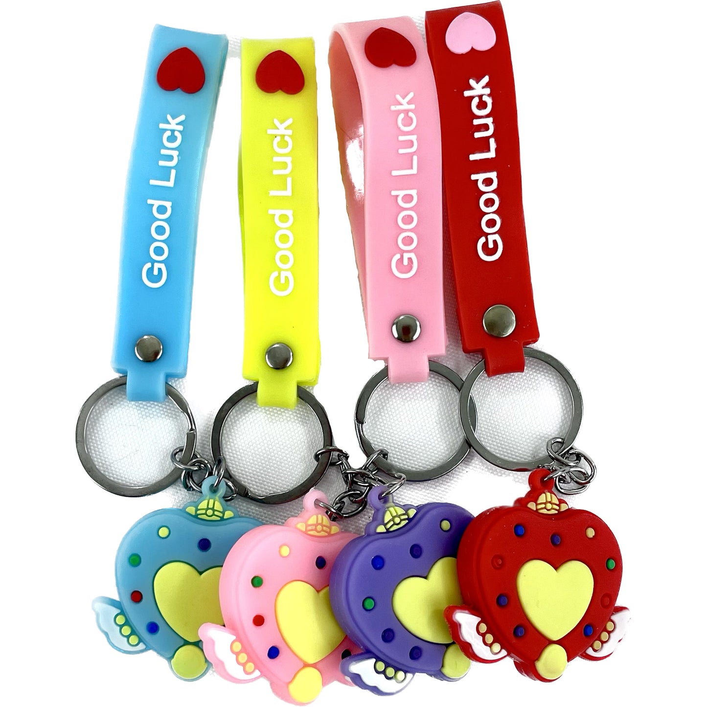 Heart Angel Wing Good Luck Key Chain KC21104-52 (12PC)