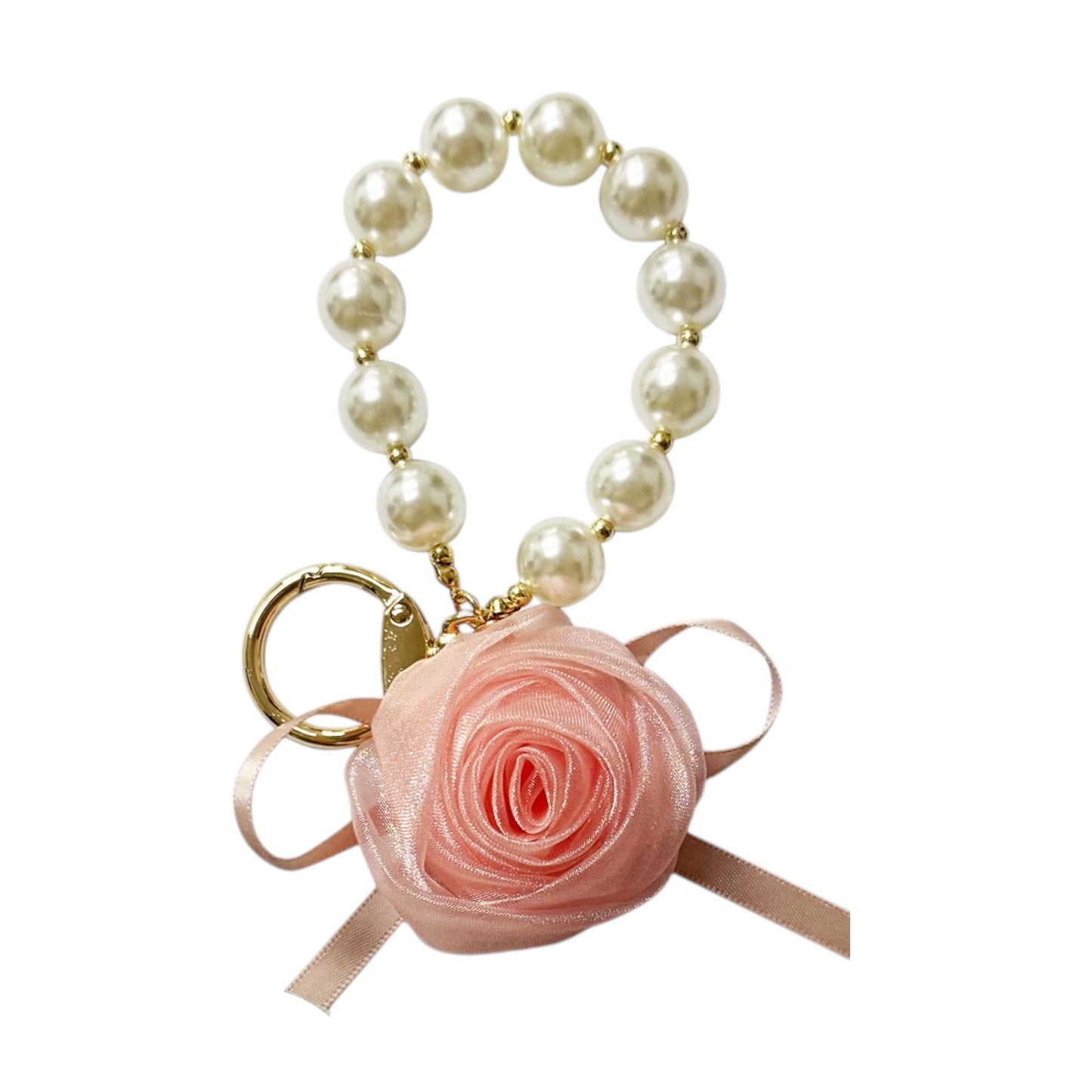 Rose Ribbon With Pearl Key Chain KC41101-31 (12PC)