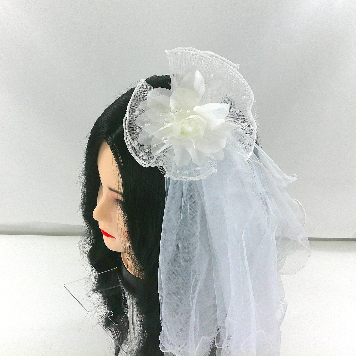 Kids Flower Veil Hair Deco Clip KV603 (2PC)