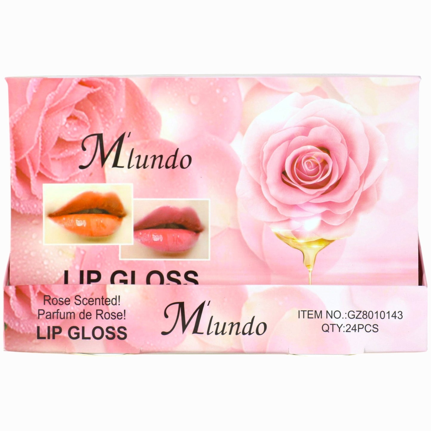 Miundo Rose Scented Lip Gloss GZ8010143 .(24PC)