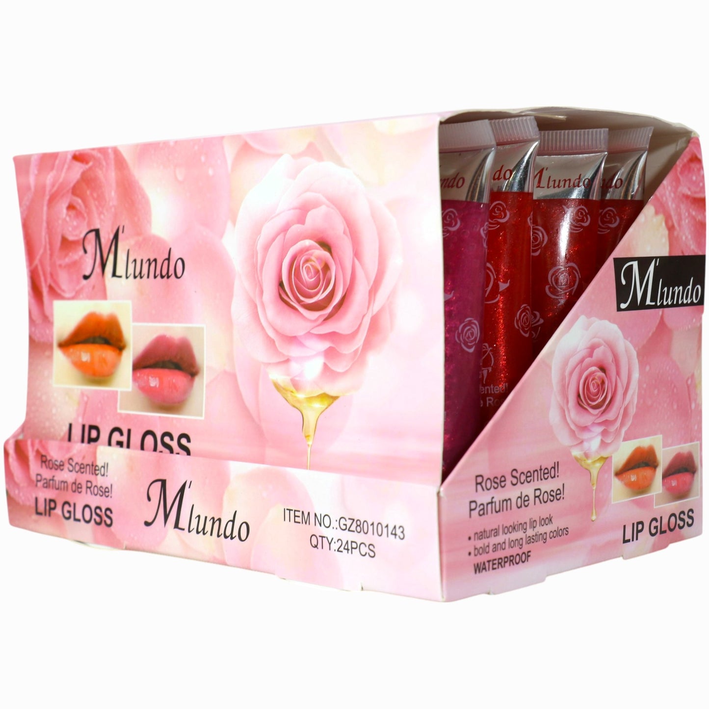 Miundo Rose Scented Lip Gloss GZ8010143 .(24PC)