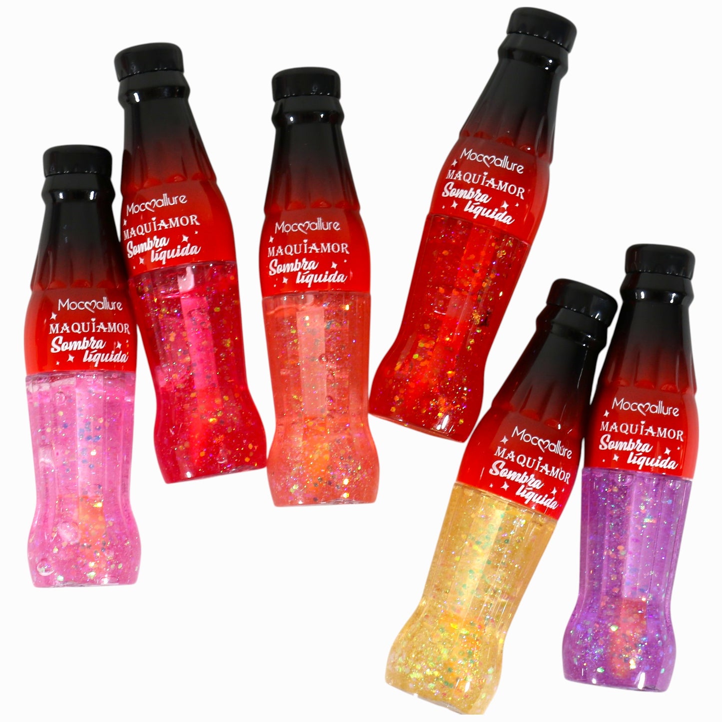 Moc Allure Maquiamor Lip Gloss Glitter Soda Bottle LC1127-C (24PC)