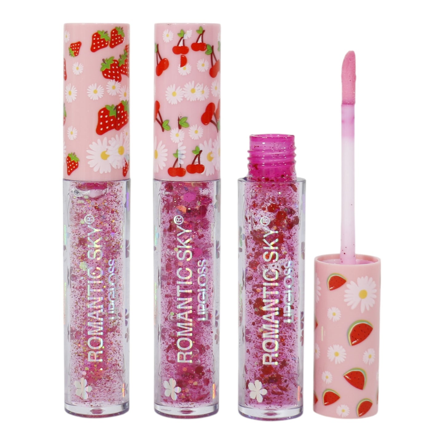 Romantic Sky Glitter Lip Gloss RS022. (24PC)