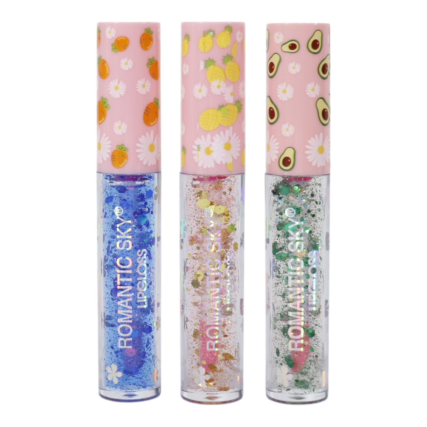 Romantic Sky Glitter Lip Gloss RS022. (24PC)