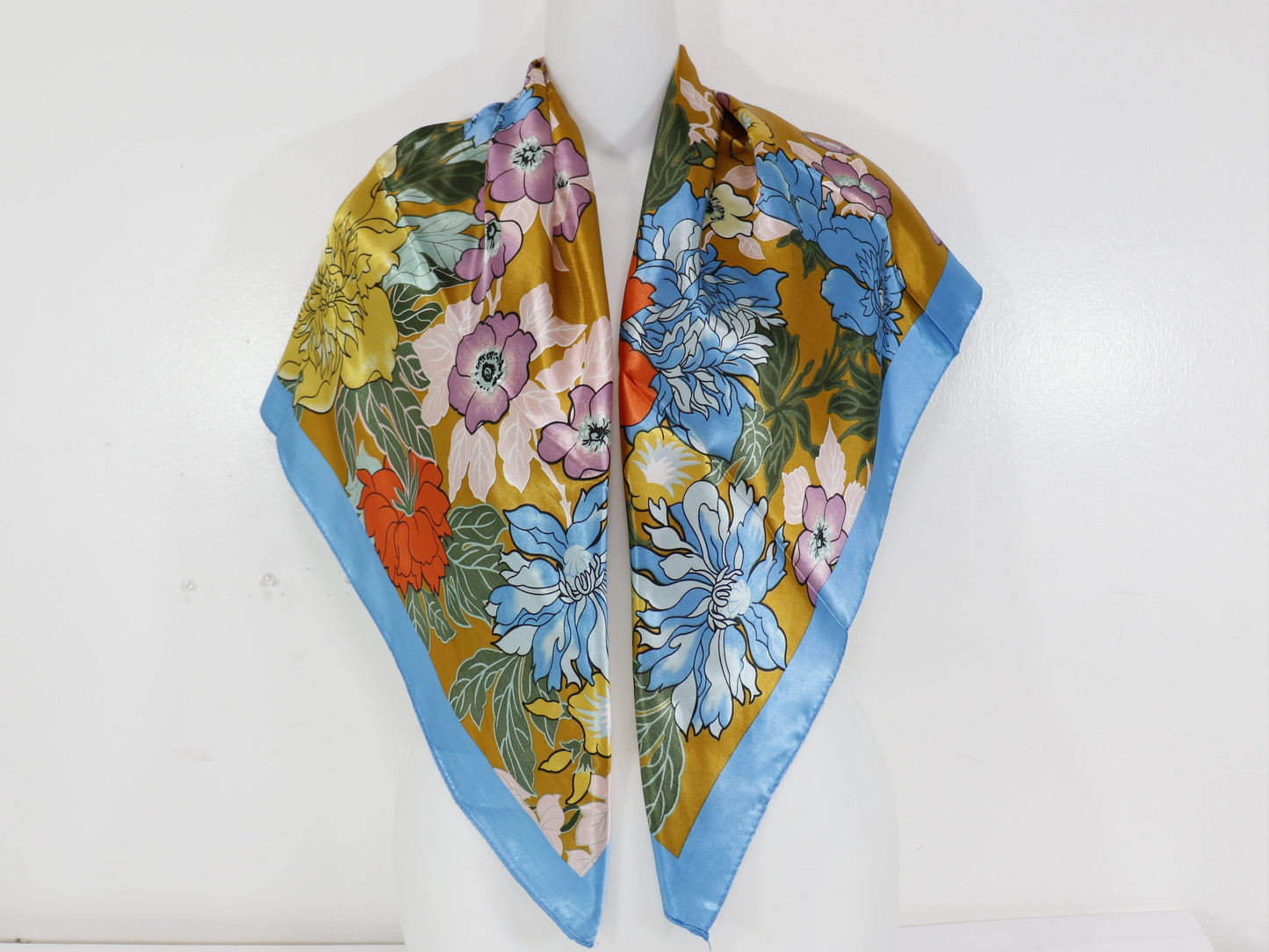 Satin Scarf Floral Pattern ST4825-7. (12PC)