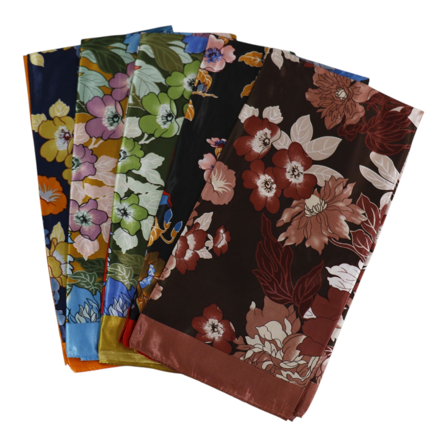 Satin Scarf Floral Pattern ST4825-7 (12PC)