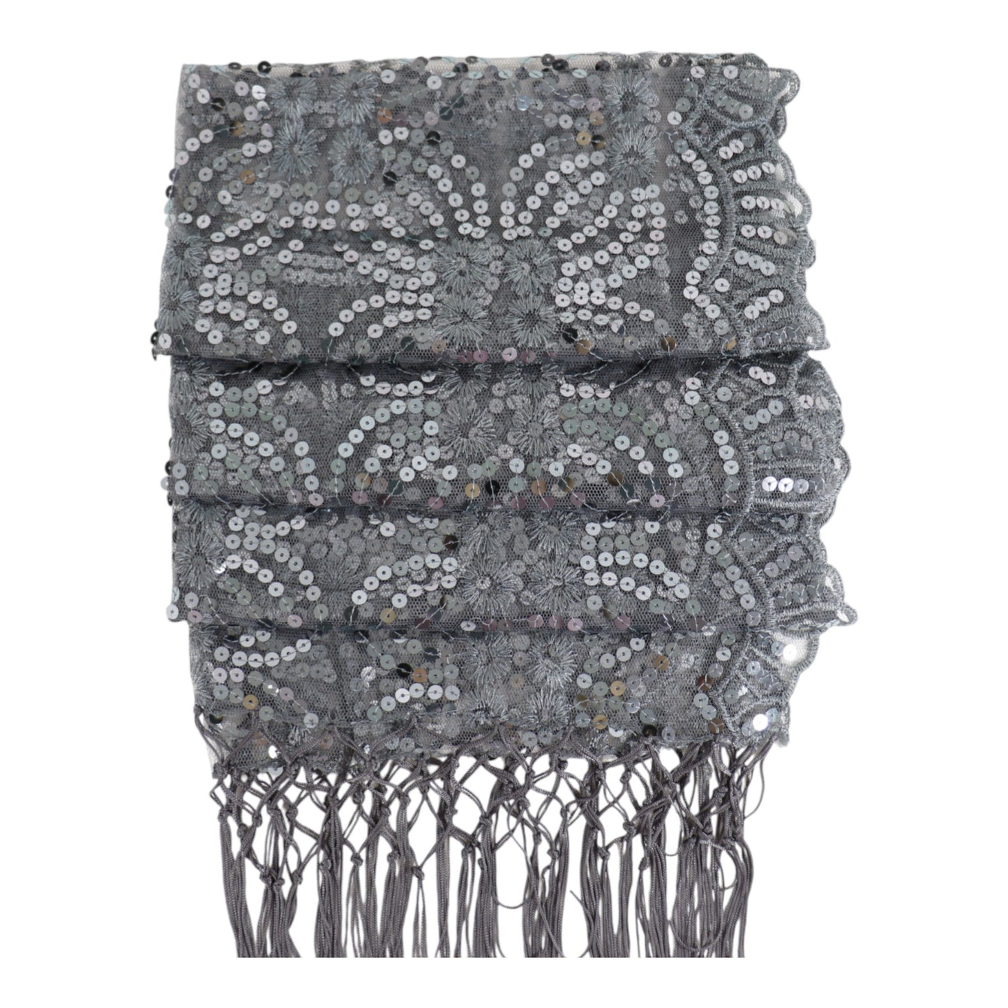Sequin Chiffon Embellished Fringe Sheer Shawl Wrap Scarf SQ1013-3 (12pc)