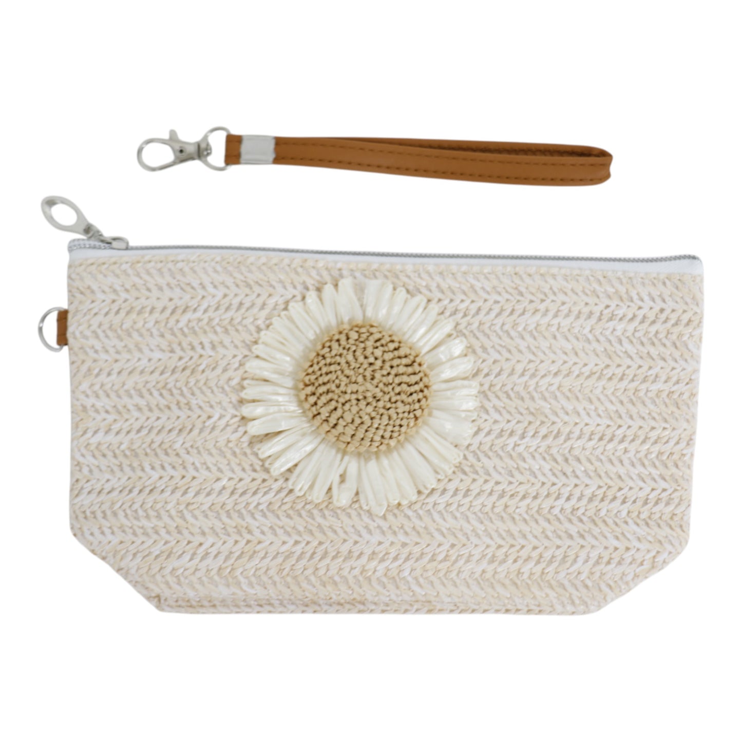 Daisy Flower Straw Makeup Pouch JB5526-7 (12PC)