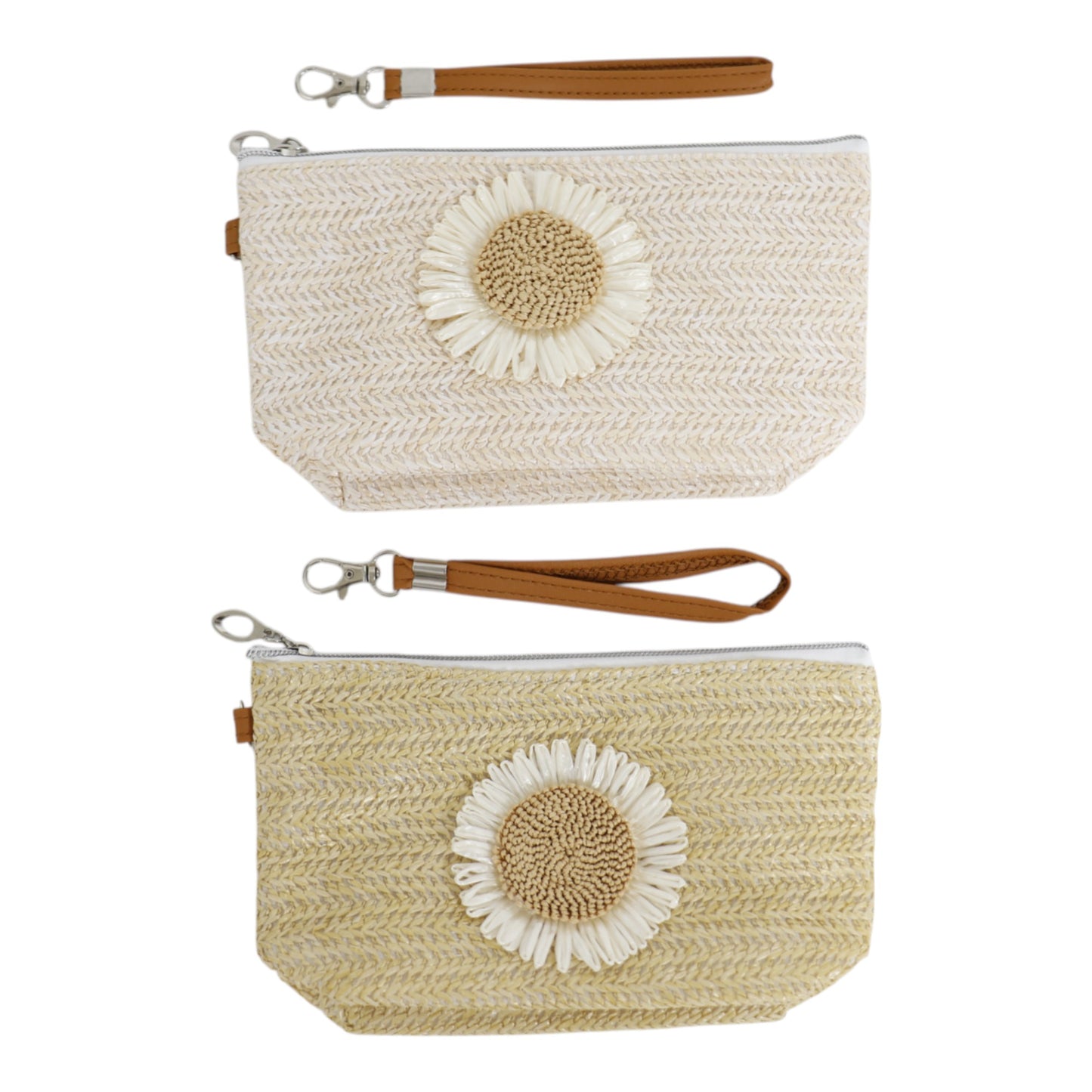 Daisy Flower Straw Makeup Pouch JB5526-7 (12PC)