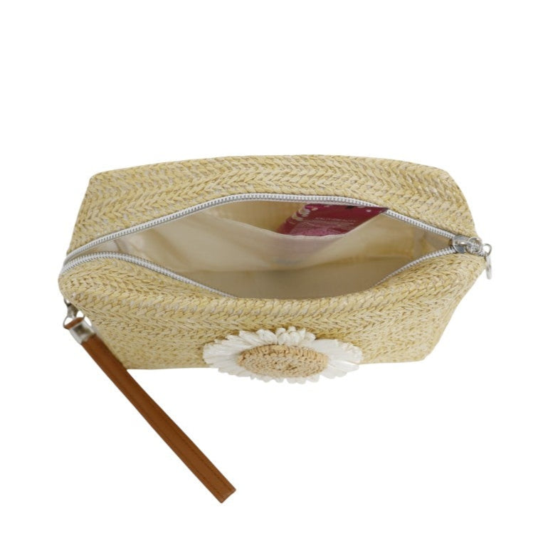 Daisy Flower Straw Makeup Pouch JB5526-8 (12PC)