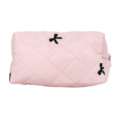 Ribbon Printing Quilted Fabric Makeup Pouch JB5526-3 (12PC)