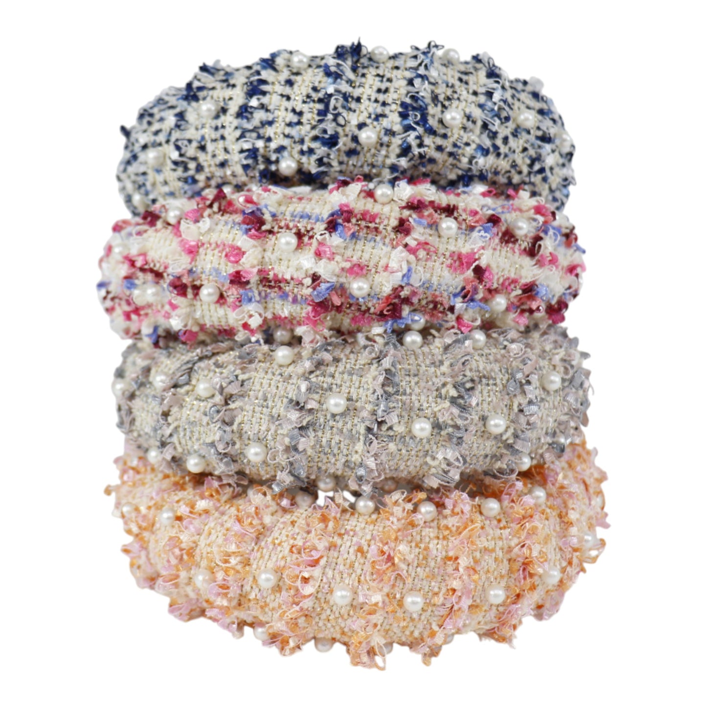 Pearl Decor Gold Thread Tweed Headband HB1012-33. (12PC)