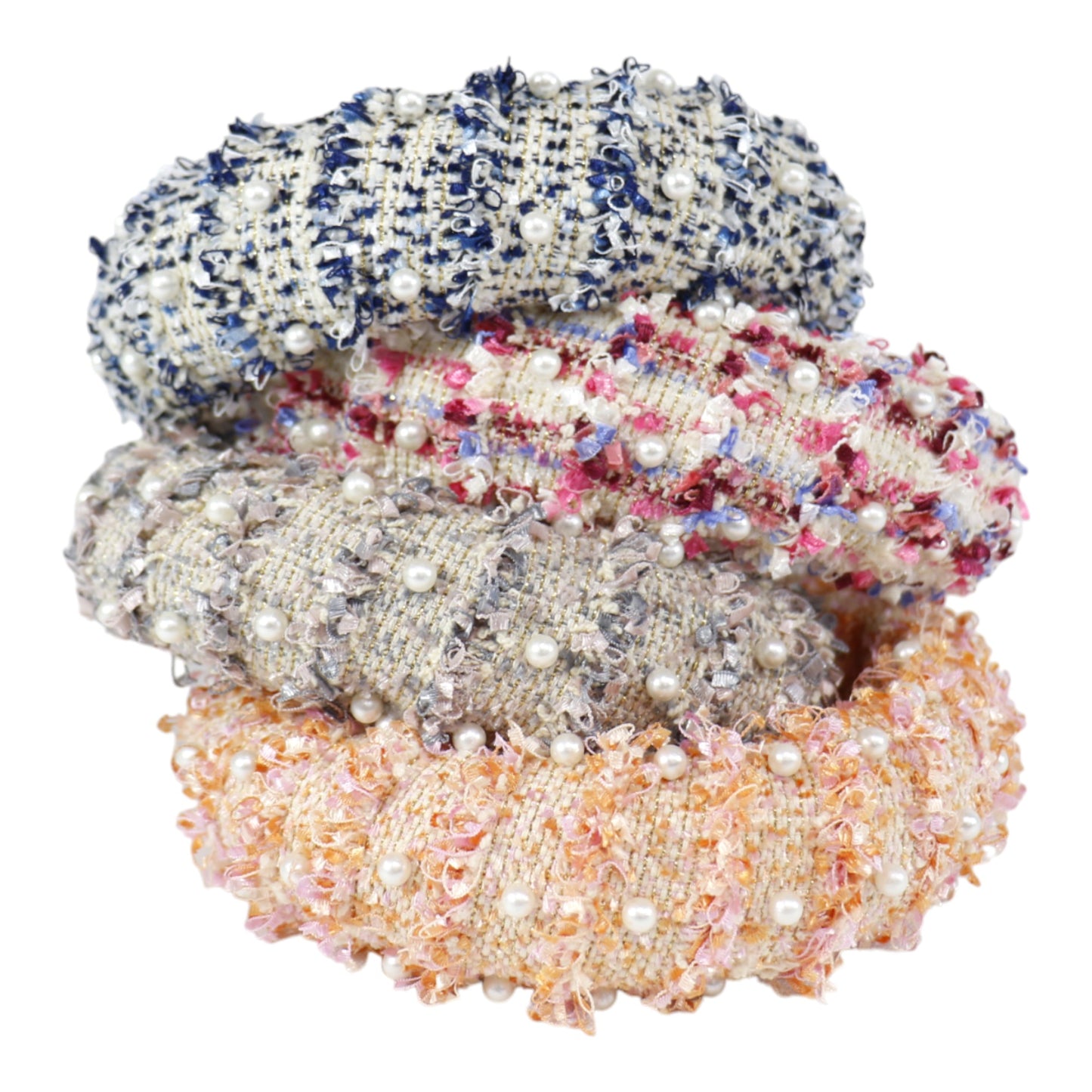Pearl Decor Gold Thread Tweed Headband HB1012-33. (12PC)