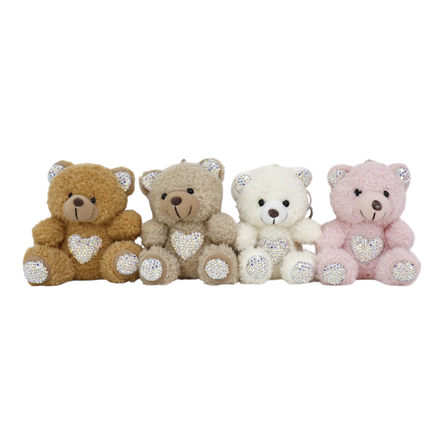 Rhinestone Bear Plush Key Chain KC1026-8. (12PC)