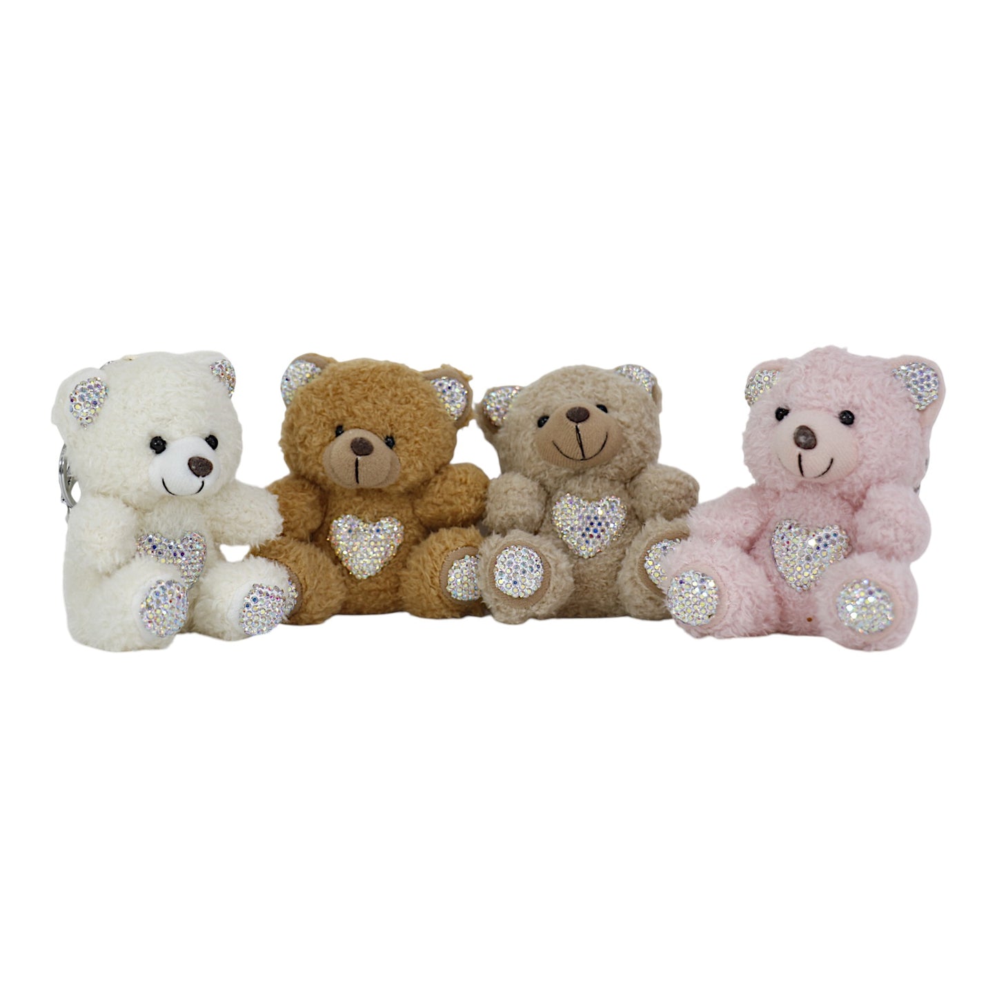Rhinestone Bear Plush Key Chain KC1026-8. (12PC)