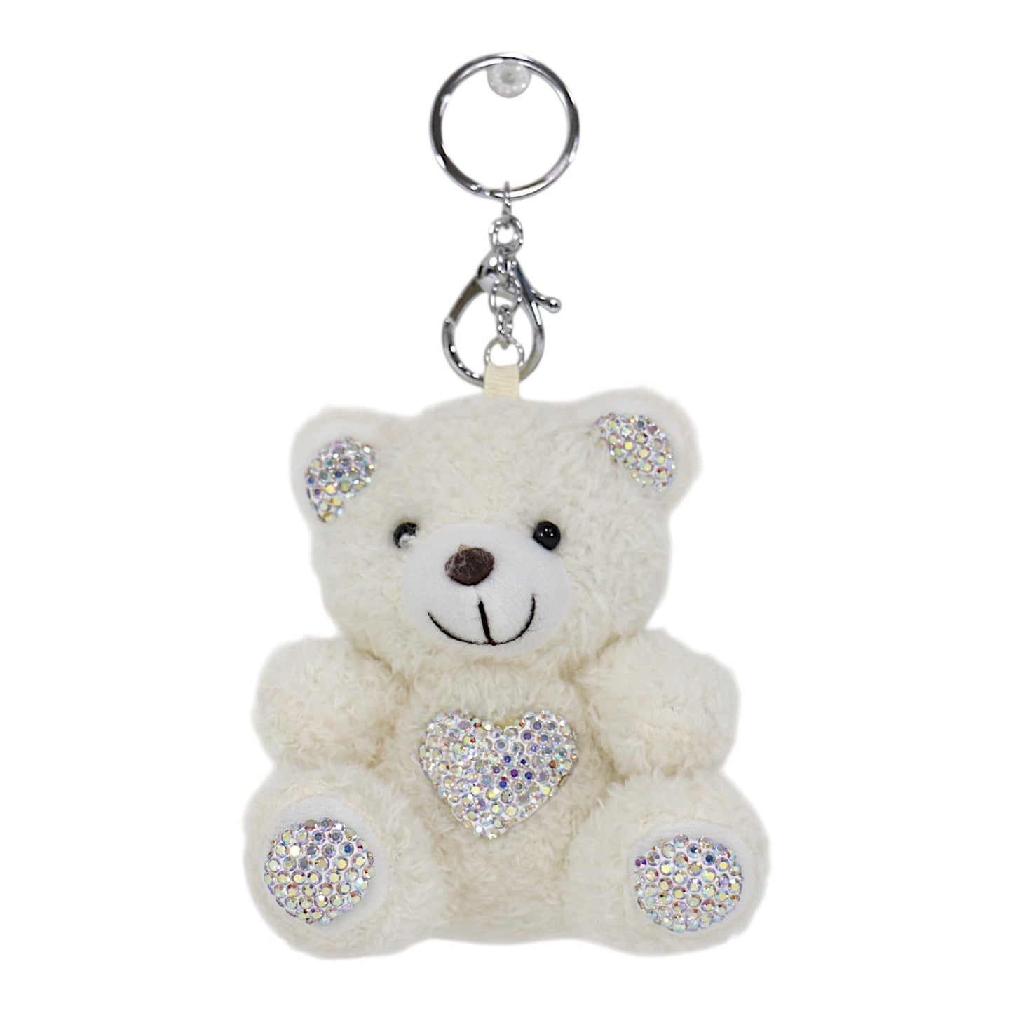 Rhinestone Bear Plush Key Chain KC1026-8. (12PC)
