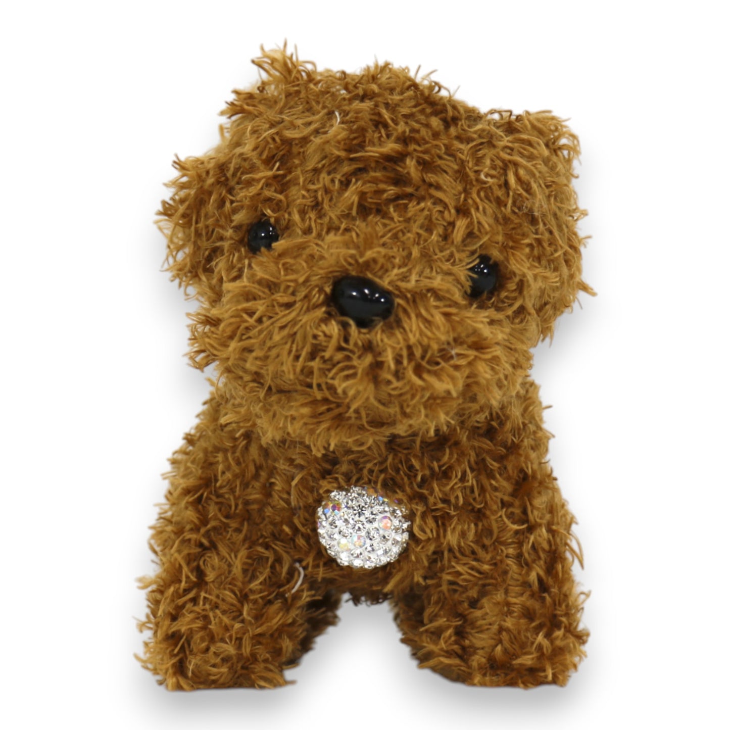 Rhinestone Curly Hair Dog Plush Key Chain KC0425-3. (12PC)