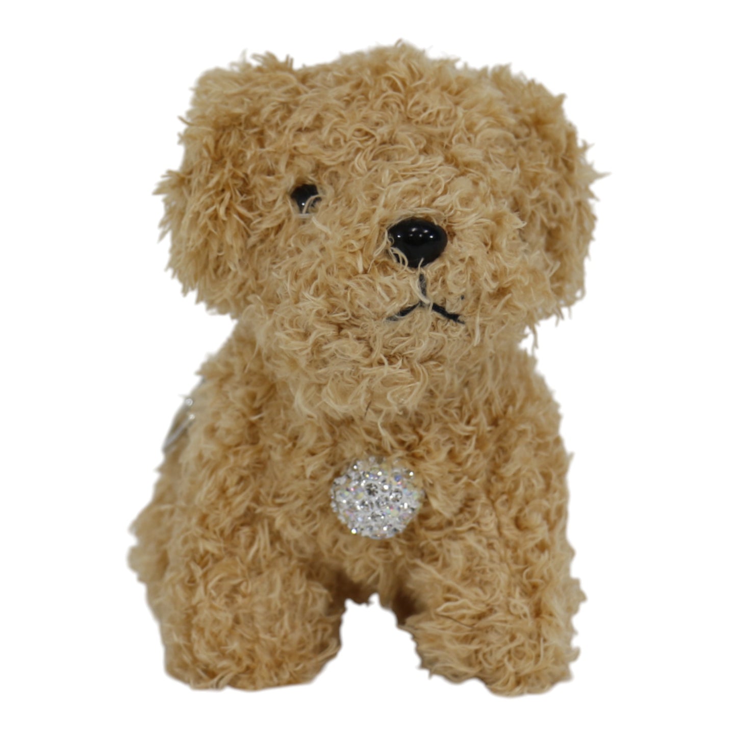 Rhinestone Curly Hair Dog Plush Key Chain KC0425-3. (12PC)