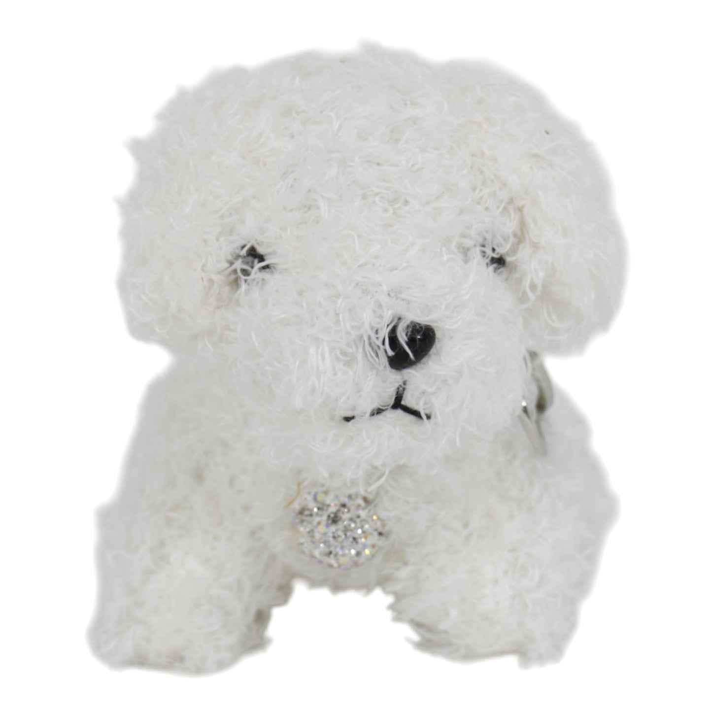Rhinestone Curly Hair Dog Plush Key Chain KC0425-3. (12PC)