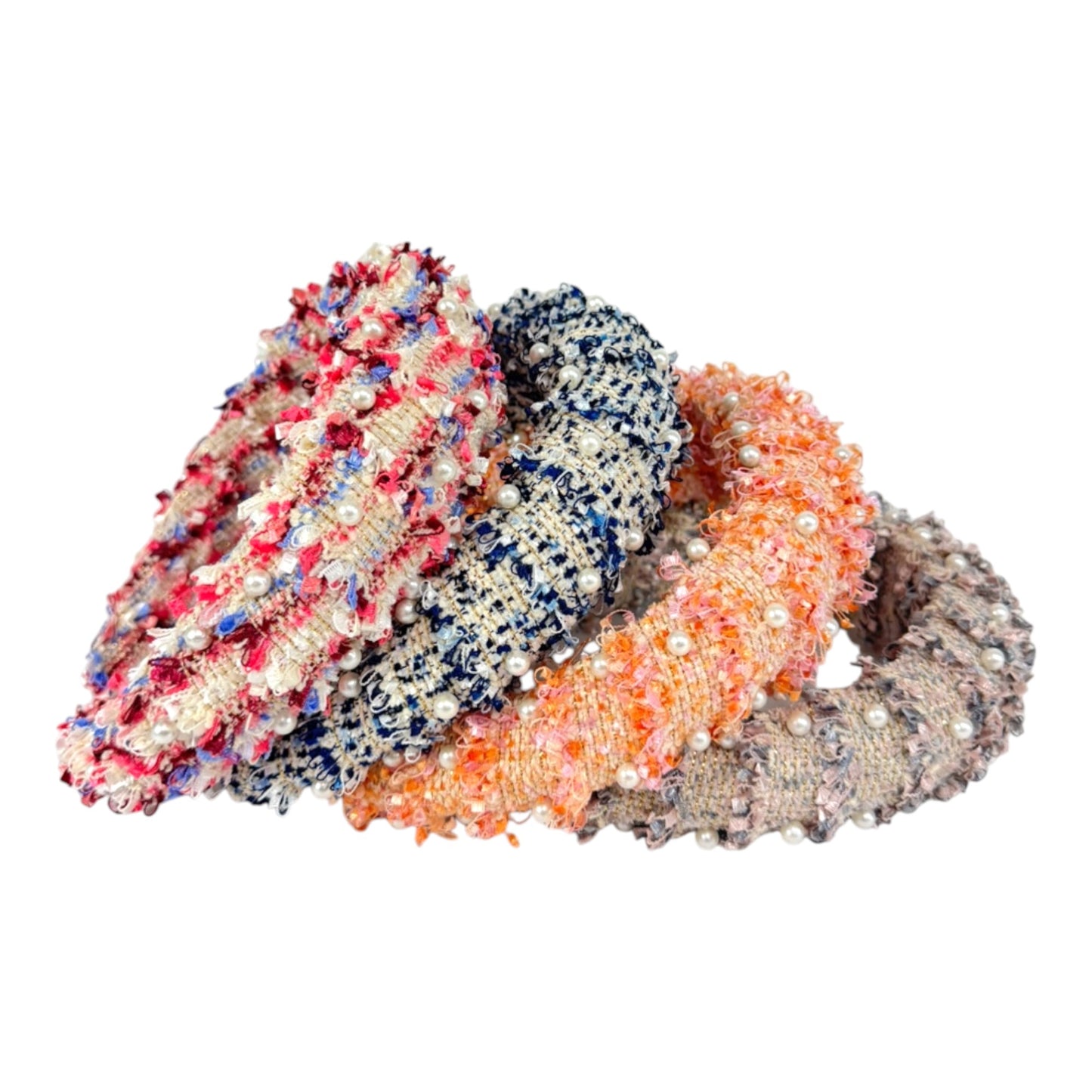 Pearl Decor Gold Thread Tweed Headband HB1012-33. (12PC)