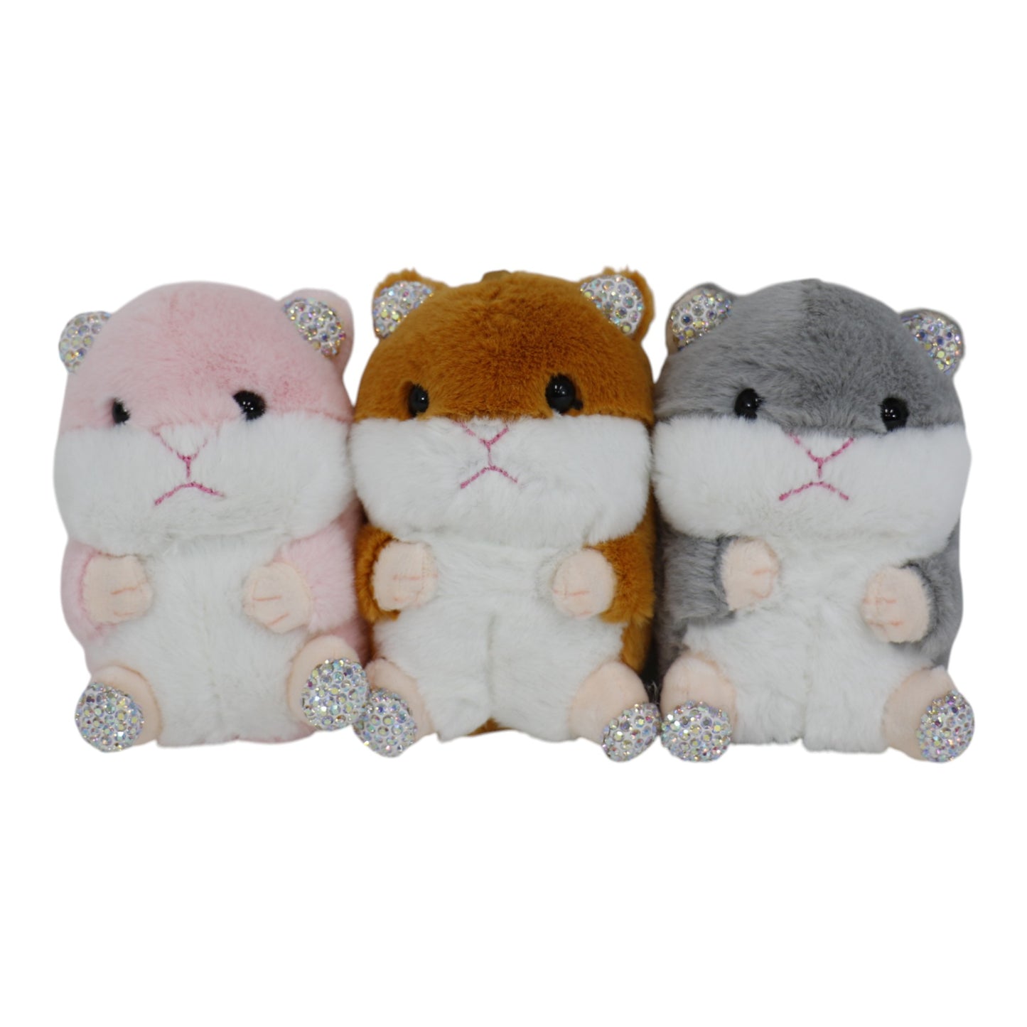 Rhinestone Hamster Plush Key Chain KC31219-31. (12PC)