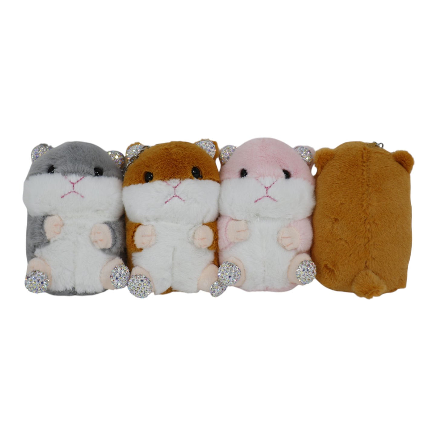 Rhinestone Hamster Plush Key Chain KC31219-31. (12PC)