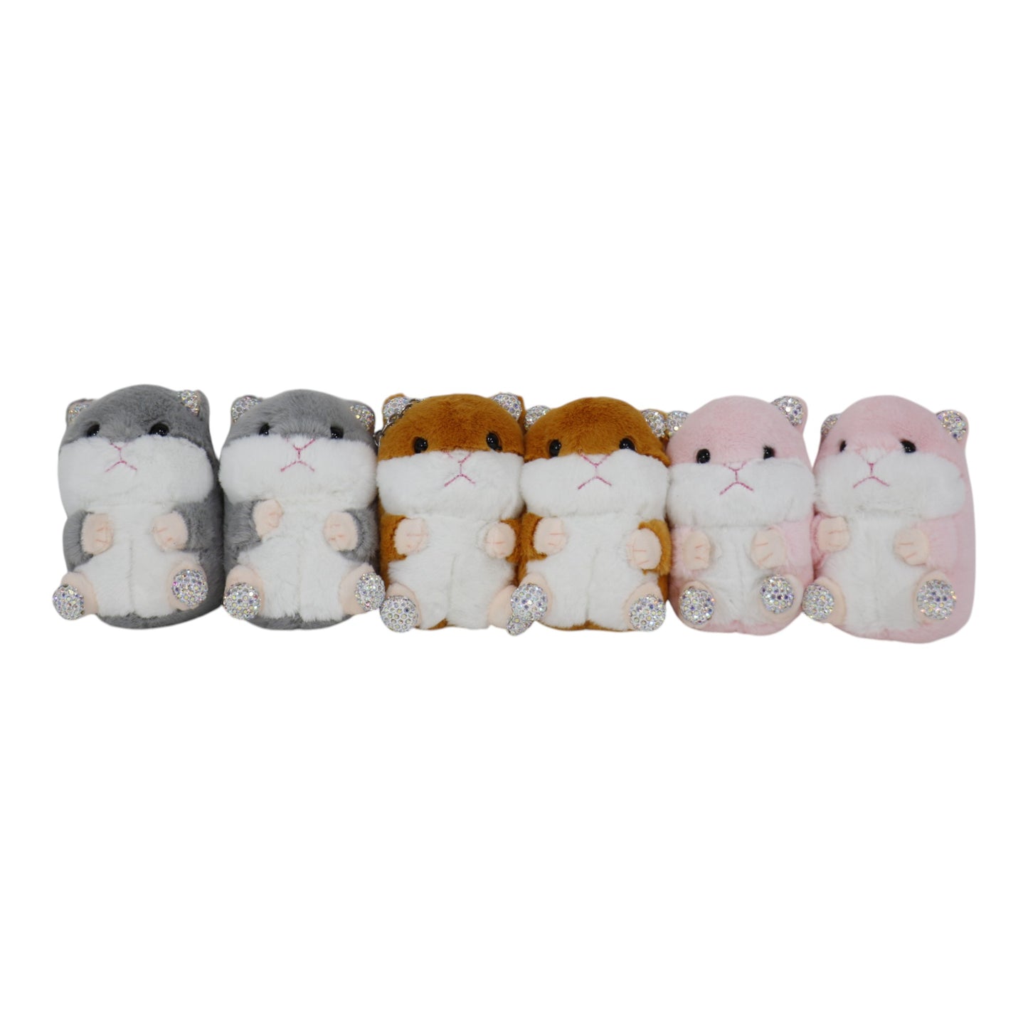 Rhinestone Hamster Plush Key Chain KC31219-31. (12PC)