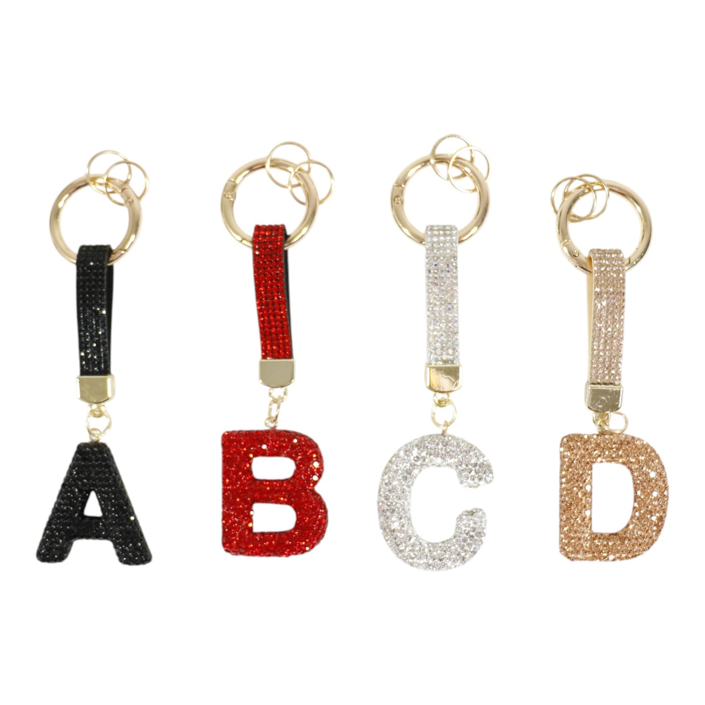 Rhinestone Alphabet Initial Letter Key Chain KC001..(12PC)