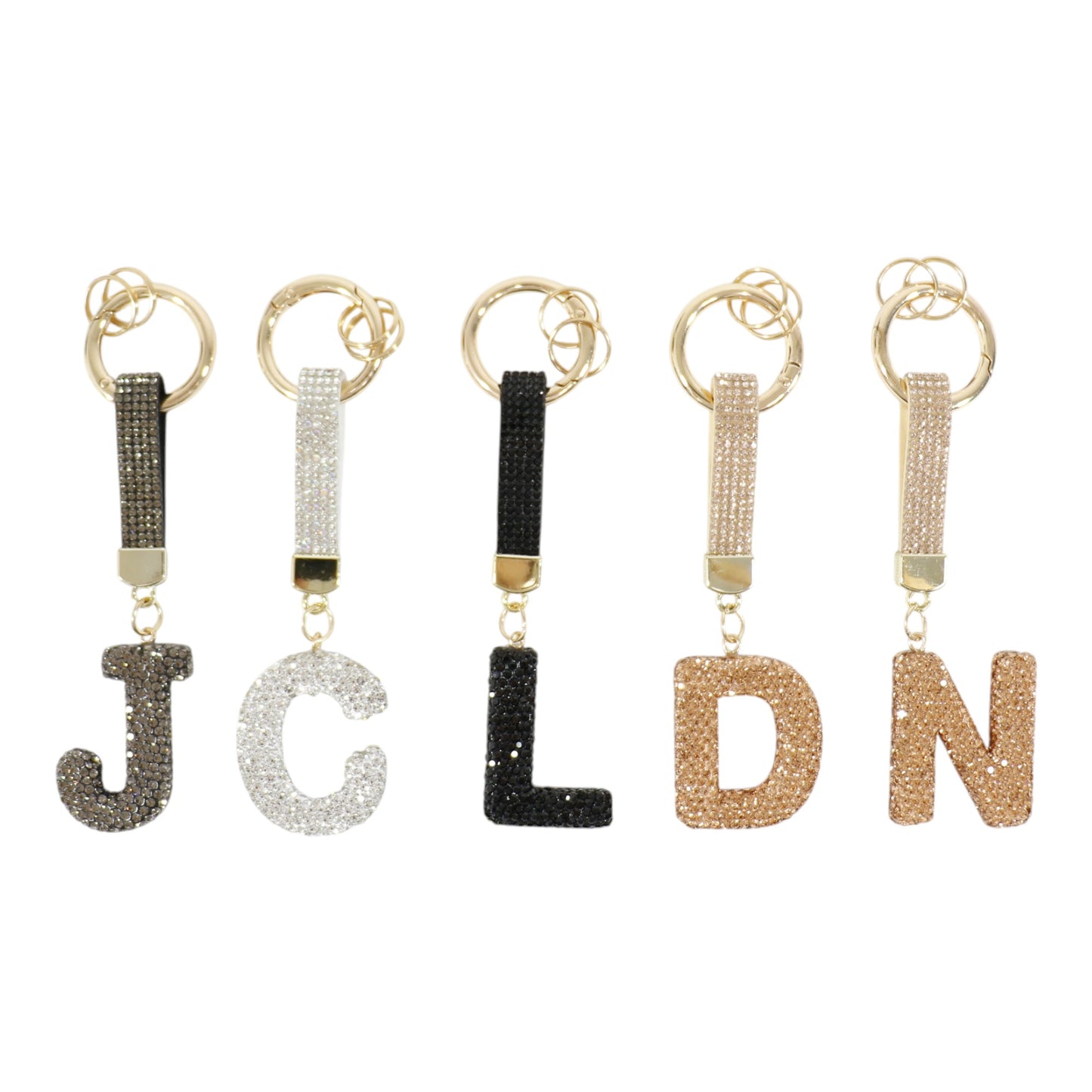 Rhinestone Alphabet Initial Letter Key Chain KC001..(12PC)