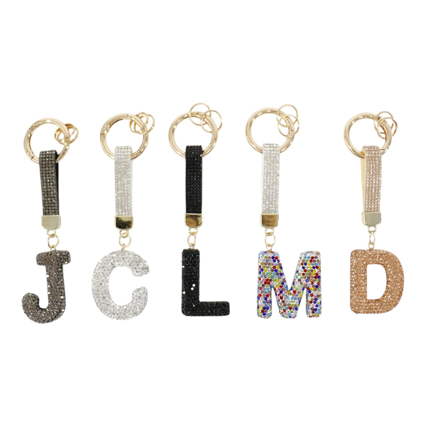 Rhinestone Alphabet Initial Letter Key Chain KC001..(12PC)