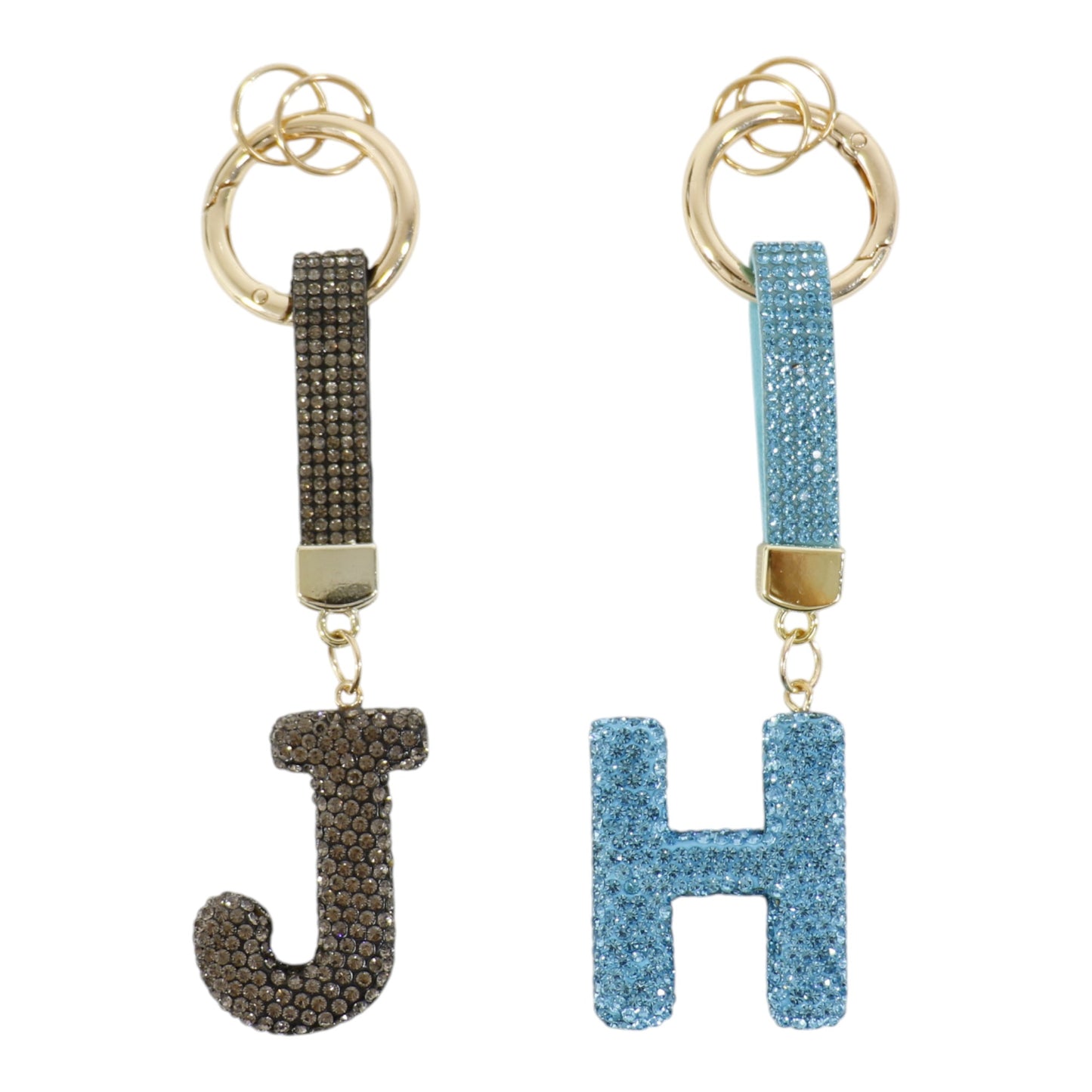 Rhinestone Alphabet Initial Letter Key Chain KC001..(12PC)